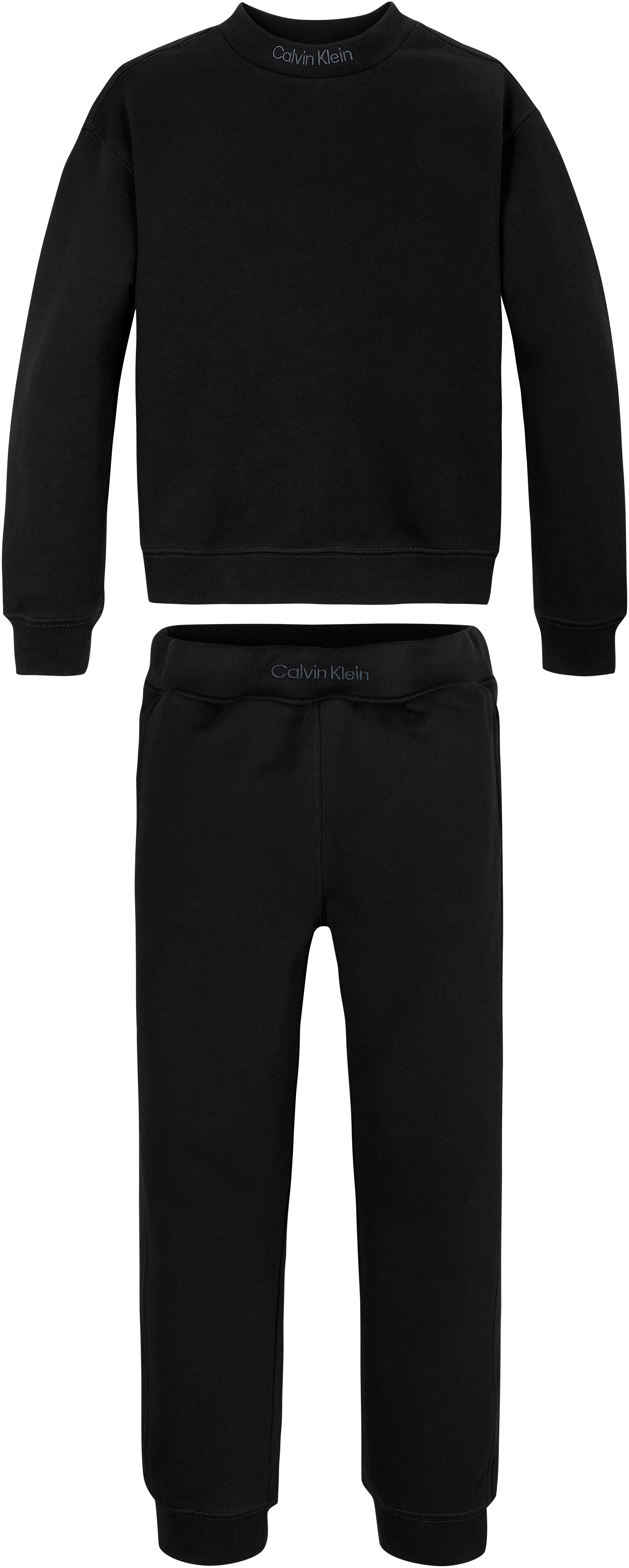 Calvin Klein Shirt met lange mouwen en broek EMBRO. CK LOGO TERRY SET voor kinderen tot 16 jaar met logo-opdruk