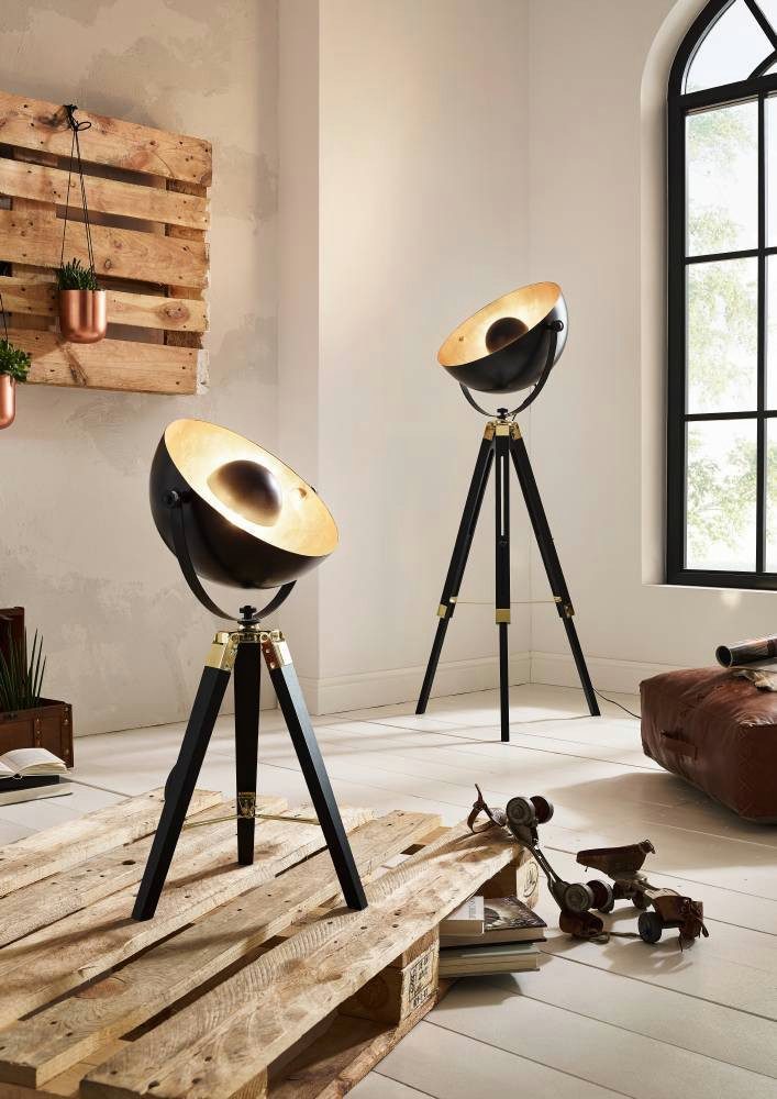 EGLO Tafellamp COVALEDA Tafellamp, in zwart, goudkleur en messing, lamp met schakelaar, E27 (1 stuk)