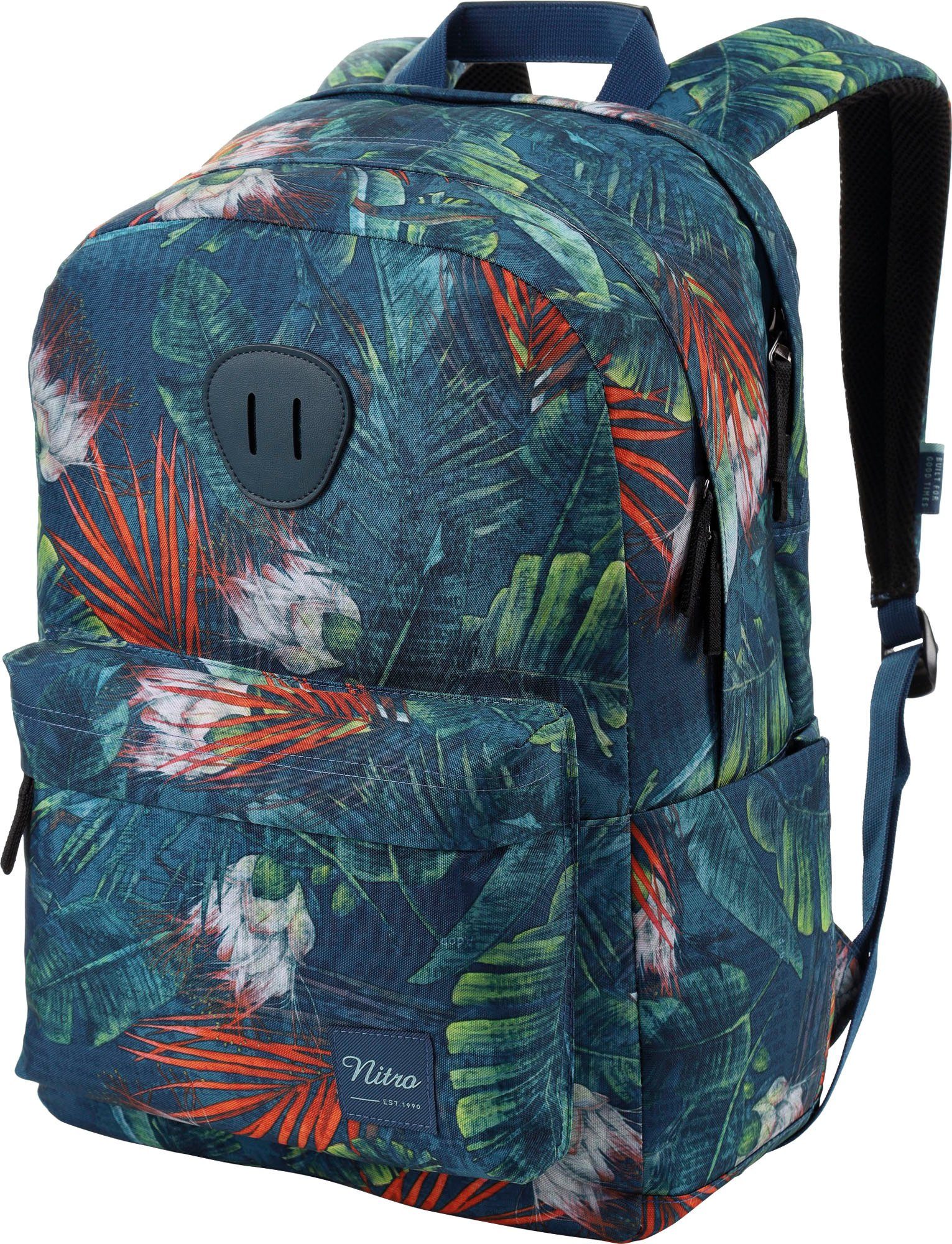 NITRO Vrijetijdsrugzak Urban Plus Daypack, streetpack in retro-stijl, alledaagse rugzak, schoolrugzak