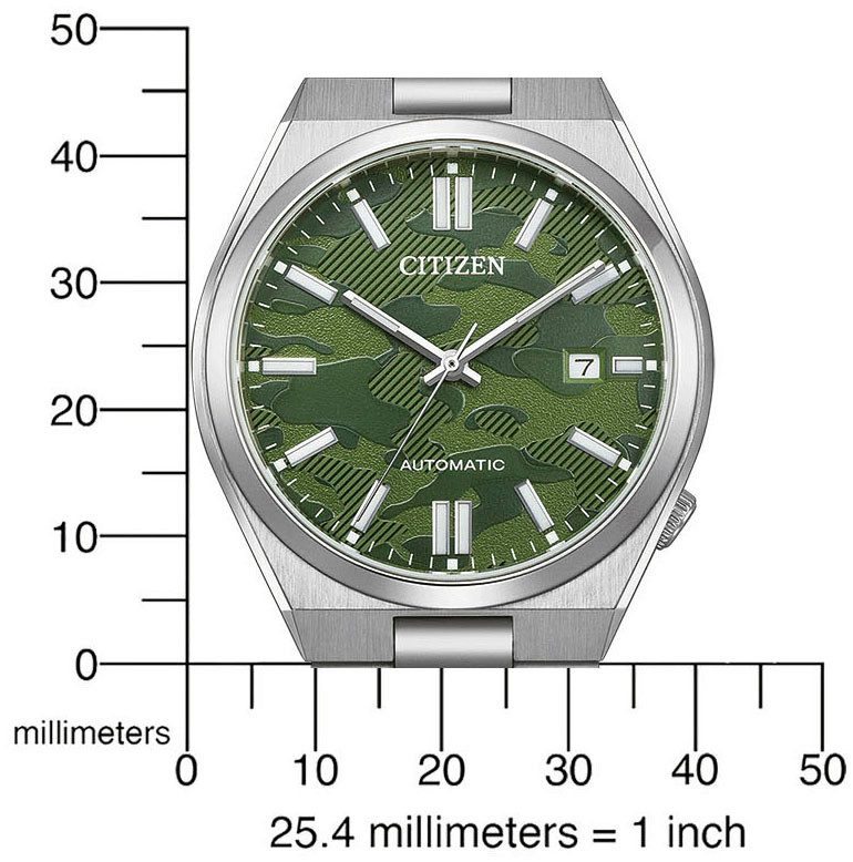 Citizen Automatisch horloge Tsuyosa Polshorloge, dameshorloge, herenhorloge, roestvrijstalen armband, saffierglas, datum