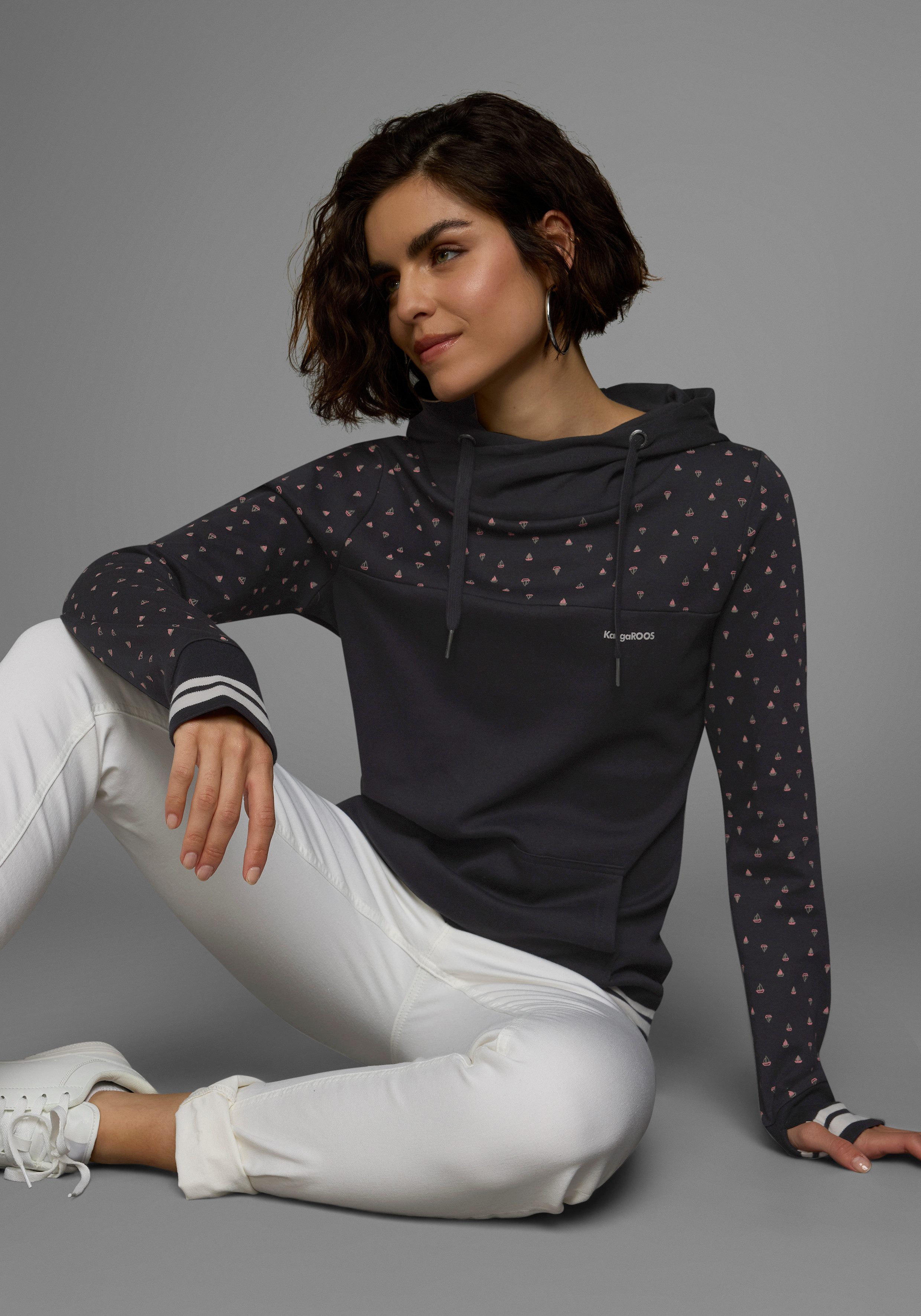 KangaROOS Hoodie Lange mouwen, figuurvolgende snit, van katoen, met capuchon