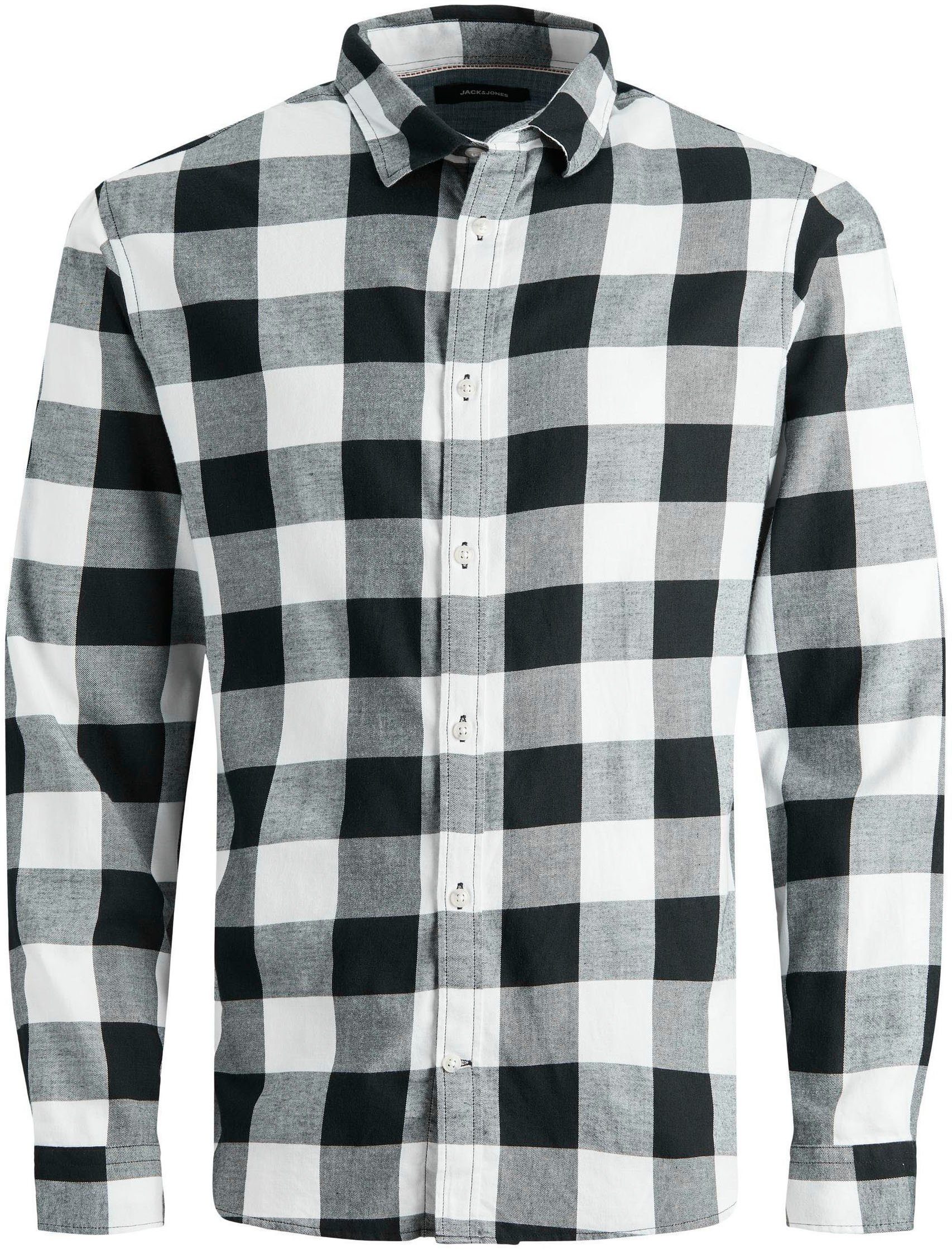 Jack & Jones Geruit overhemd JJ JJEGINGHAM TWILL SHIRT L/