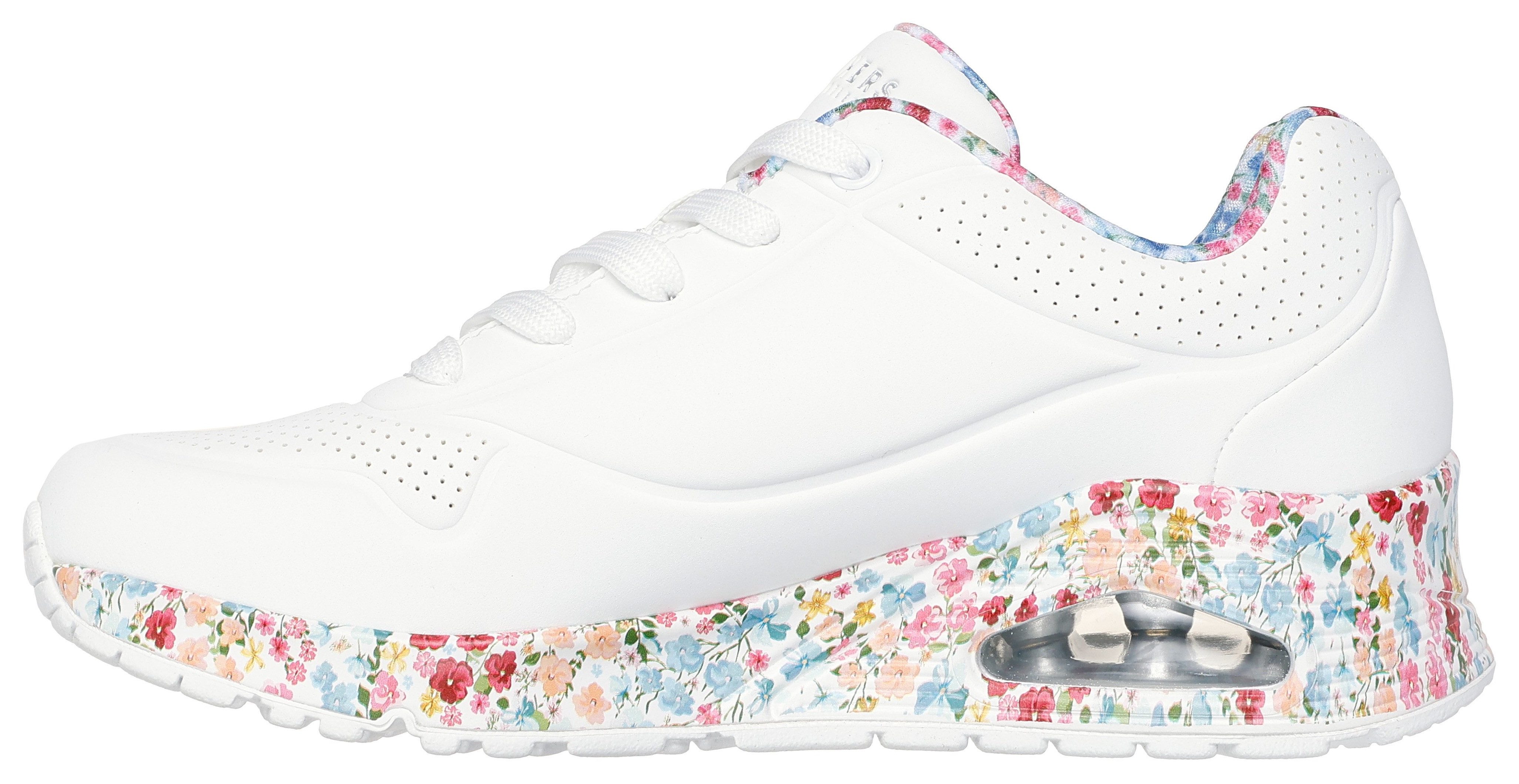 Skechers Sneakers UNO-MAJESTIC GARDEN , wig sneaker, plateausneaker met bedrukte zool