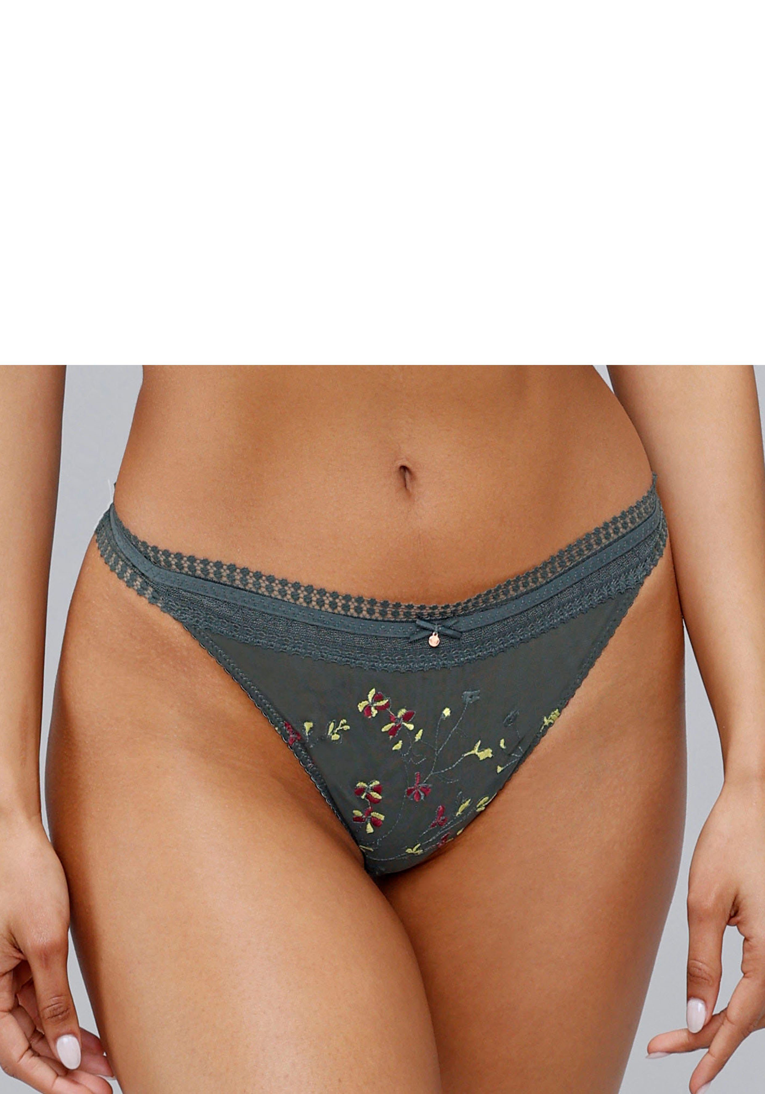 Lascana Tanga Jasmijn in bloemige look dames slips maat 48/50 multicolor