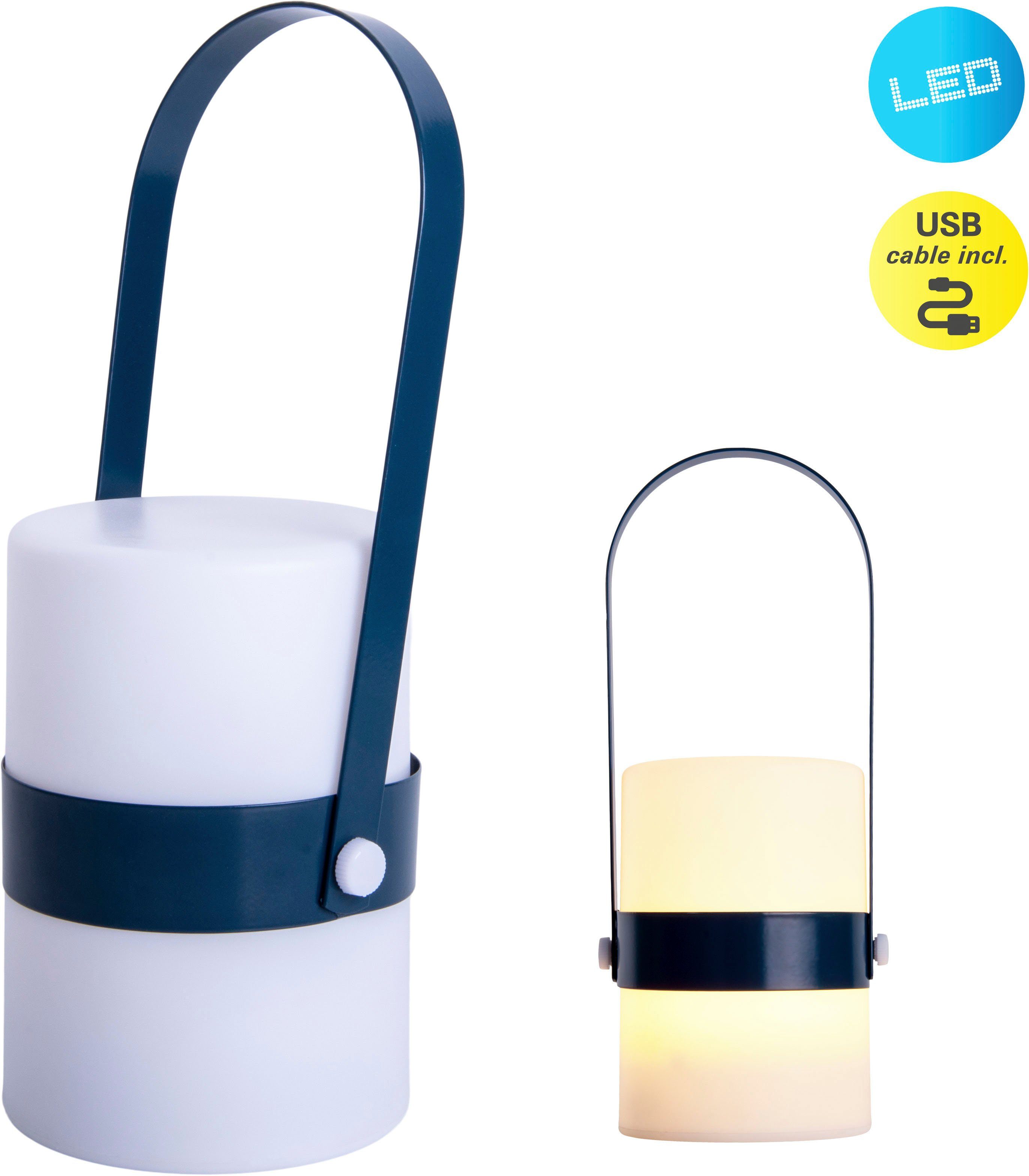 näve Decoratieve ledverlichting Neo blauw/wit, incl. handgreep / ophangbeugel, incl. 1m usb-kabel, warmwit (1 stuk)