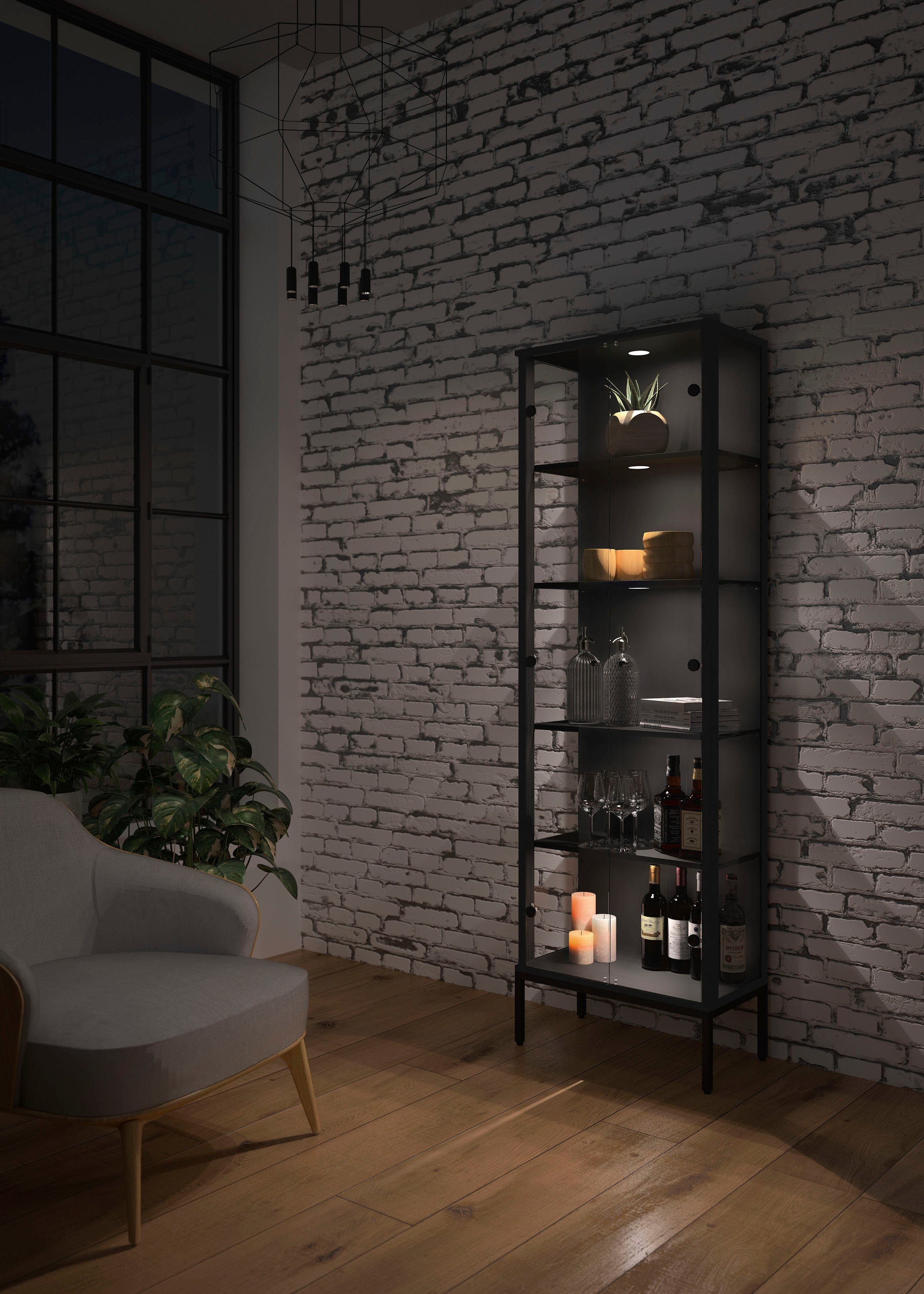 fif möbel Vitrinekast Step Standvitrine, vitrinekast, glazen vitrine, verzamelvitrine (1 stuk)