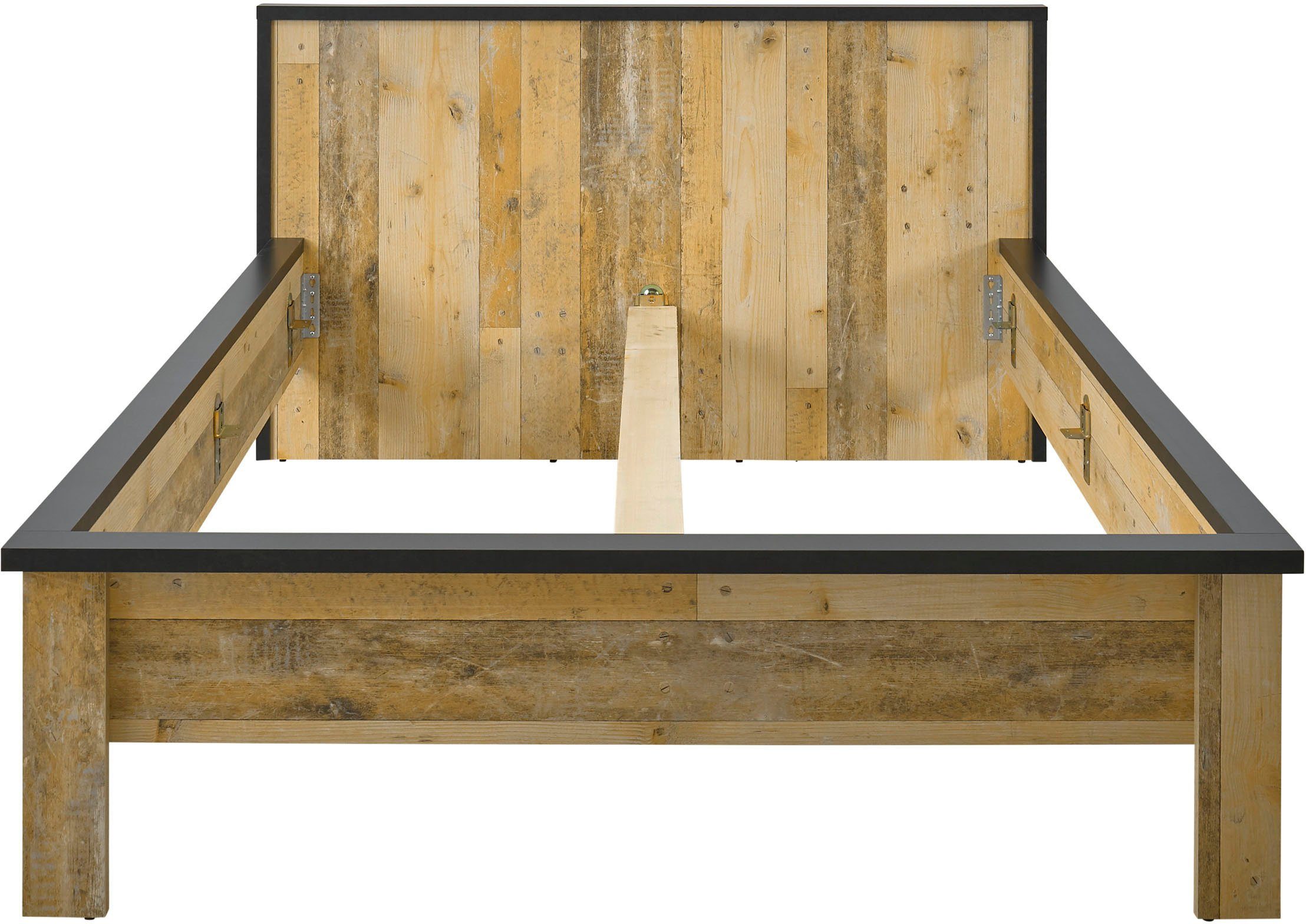Home affaire 1-persoonsledikant SHERWOOD ligoppervlak 90/140 of 180x200 cm van fsc®-gecertificeerd houtmateriaal, rustieke landhuisstijl