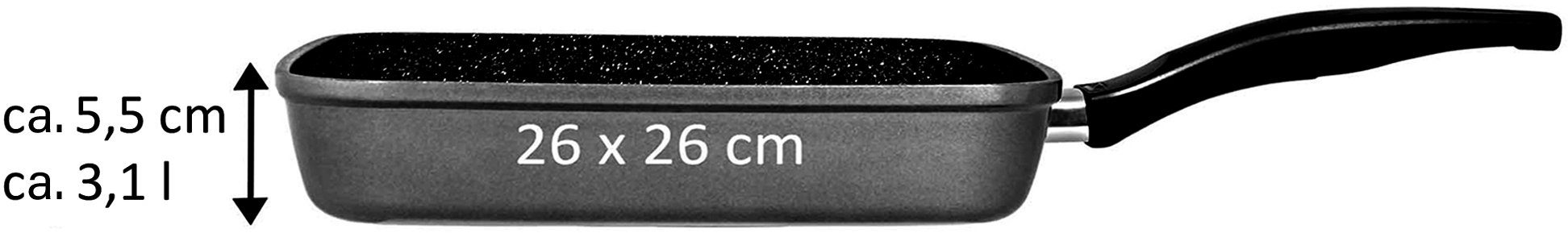 STONELINE Grillpan 26x26 cm, inductie