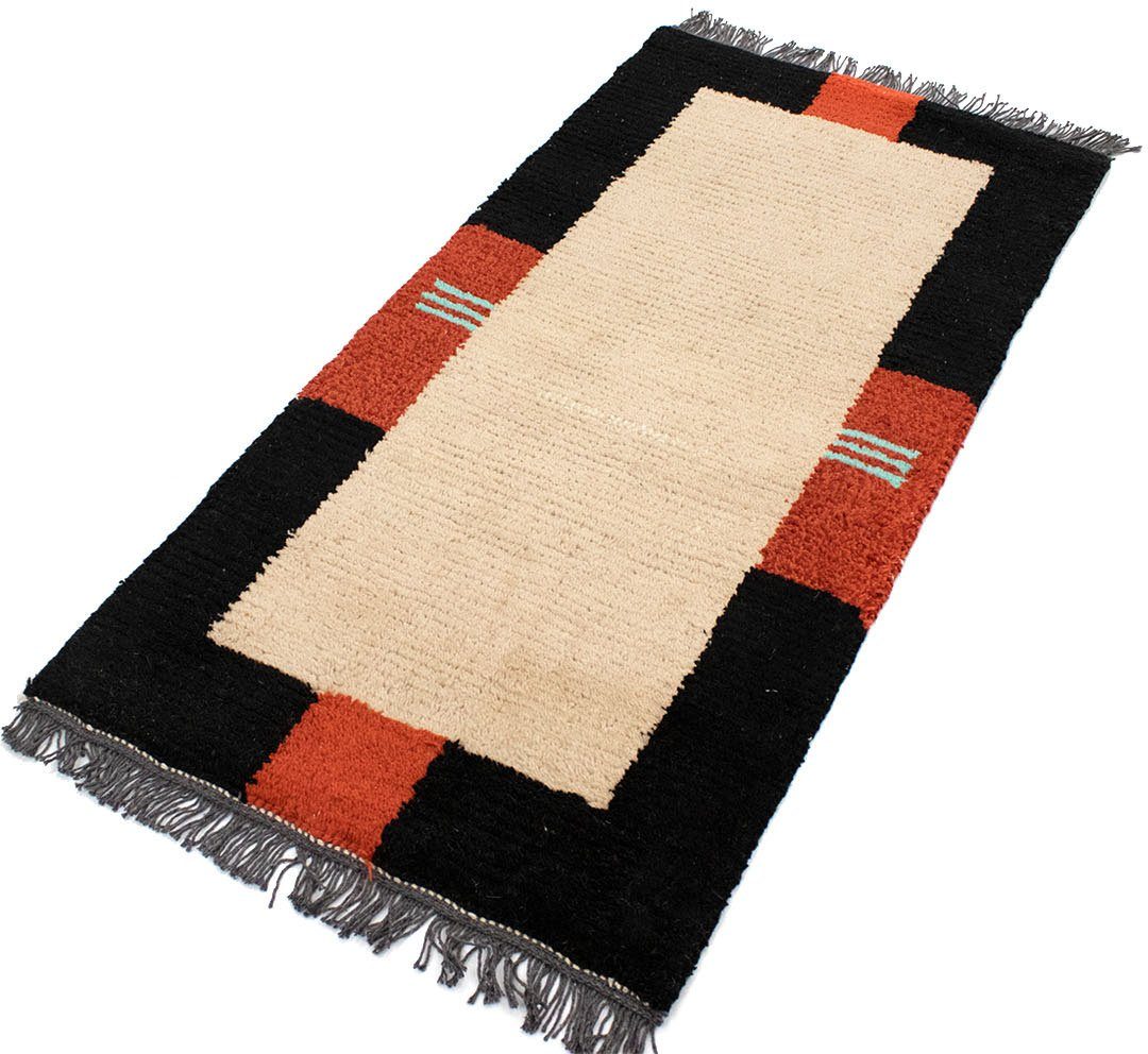 morgenland Wollen kleed Nepal Teppich handgeknüpft biege-Nepal Teppich - 140 x 70 cm - beige handgeknoopt