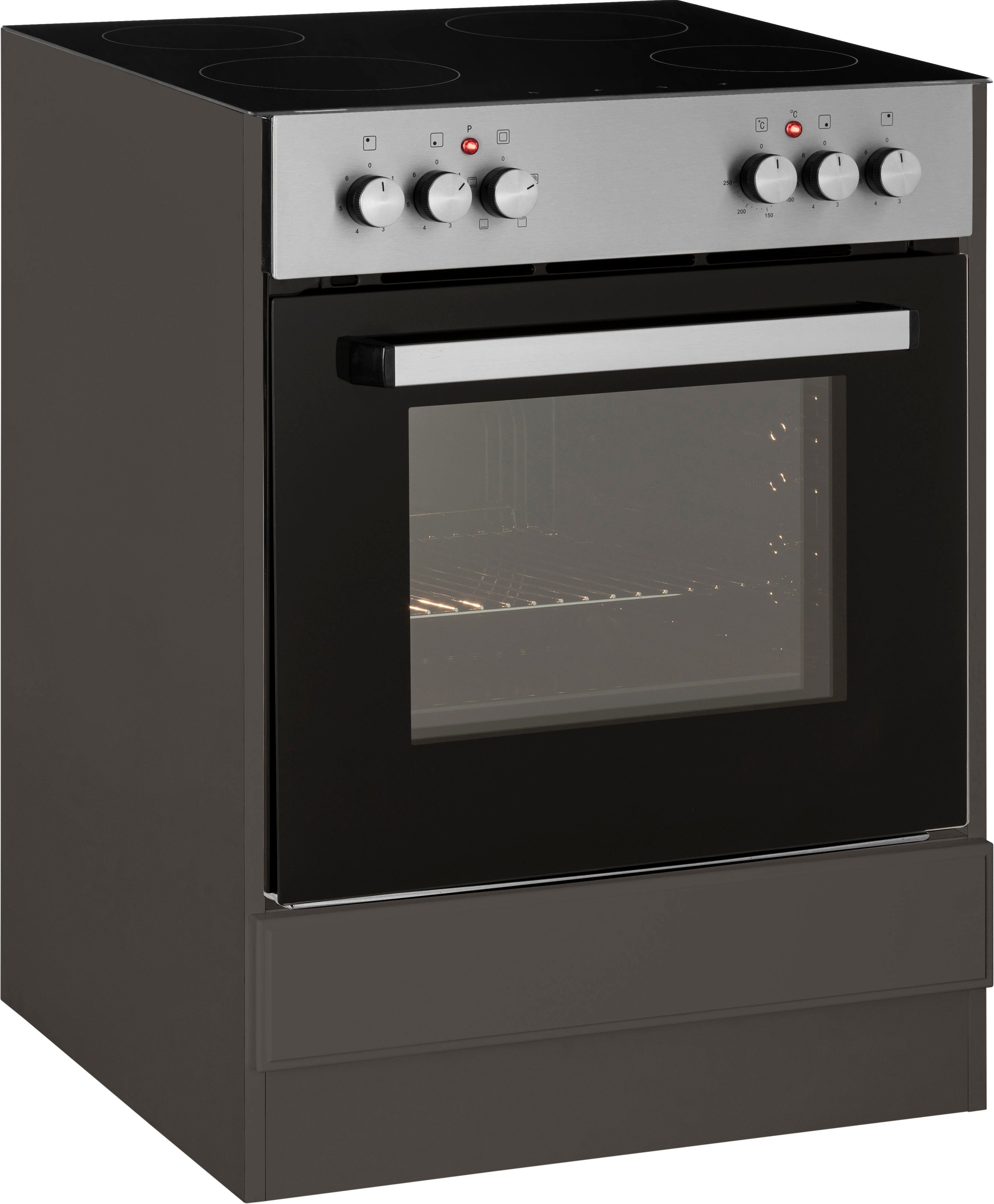 wiho Küchen Ombouwkast voor oven Erla 60 cm breed met paneelfront, zonder werkblad ombouwkasten grijs