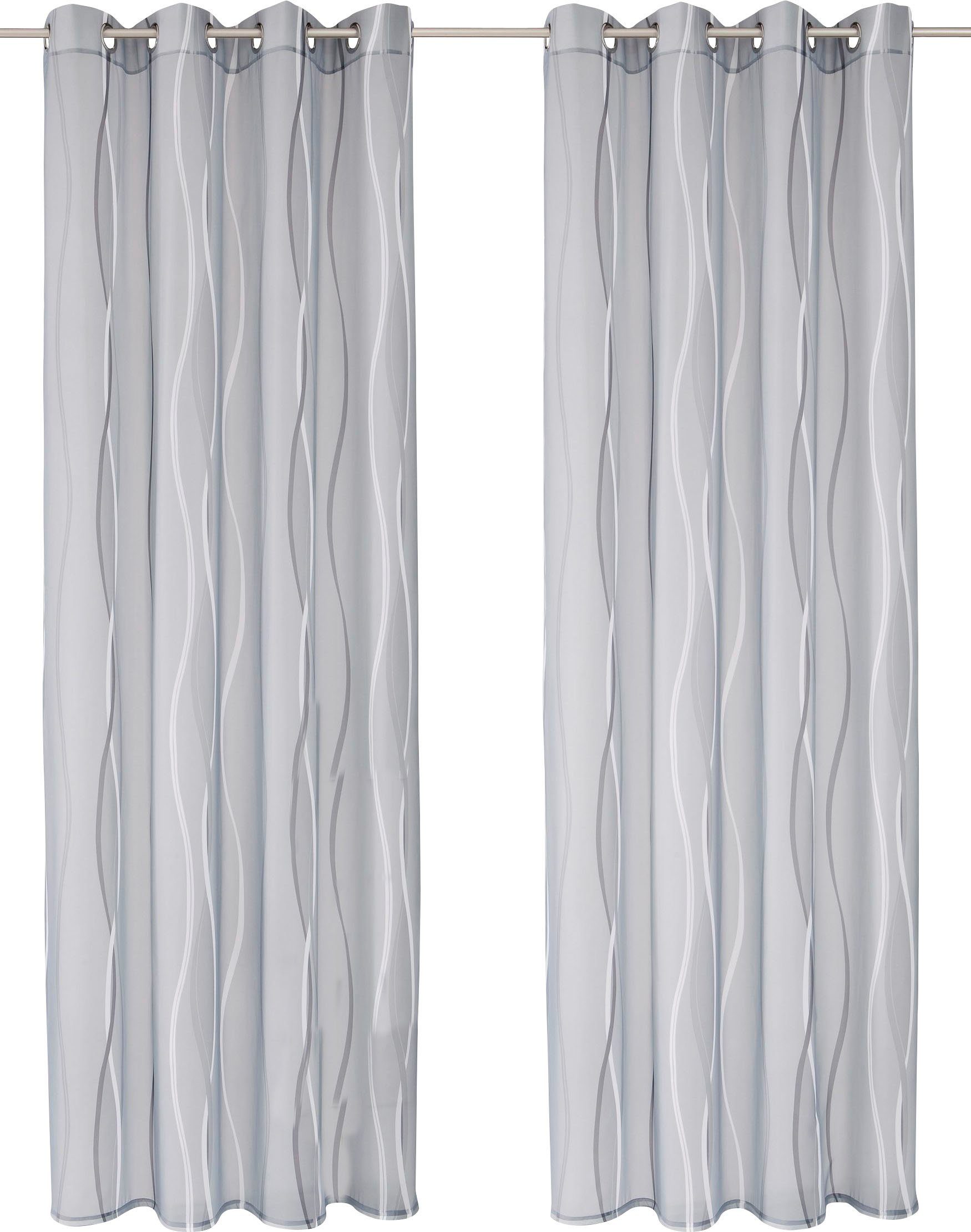 my home Gordijn Dimona set van 2, transparant, voile, polyester (2 stuks)