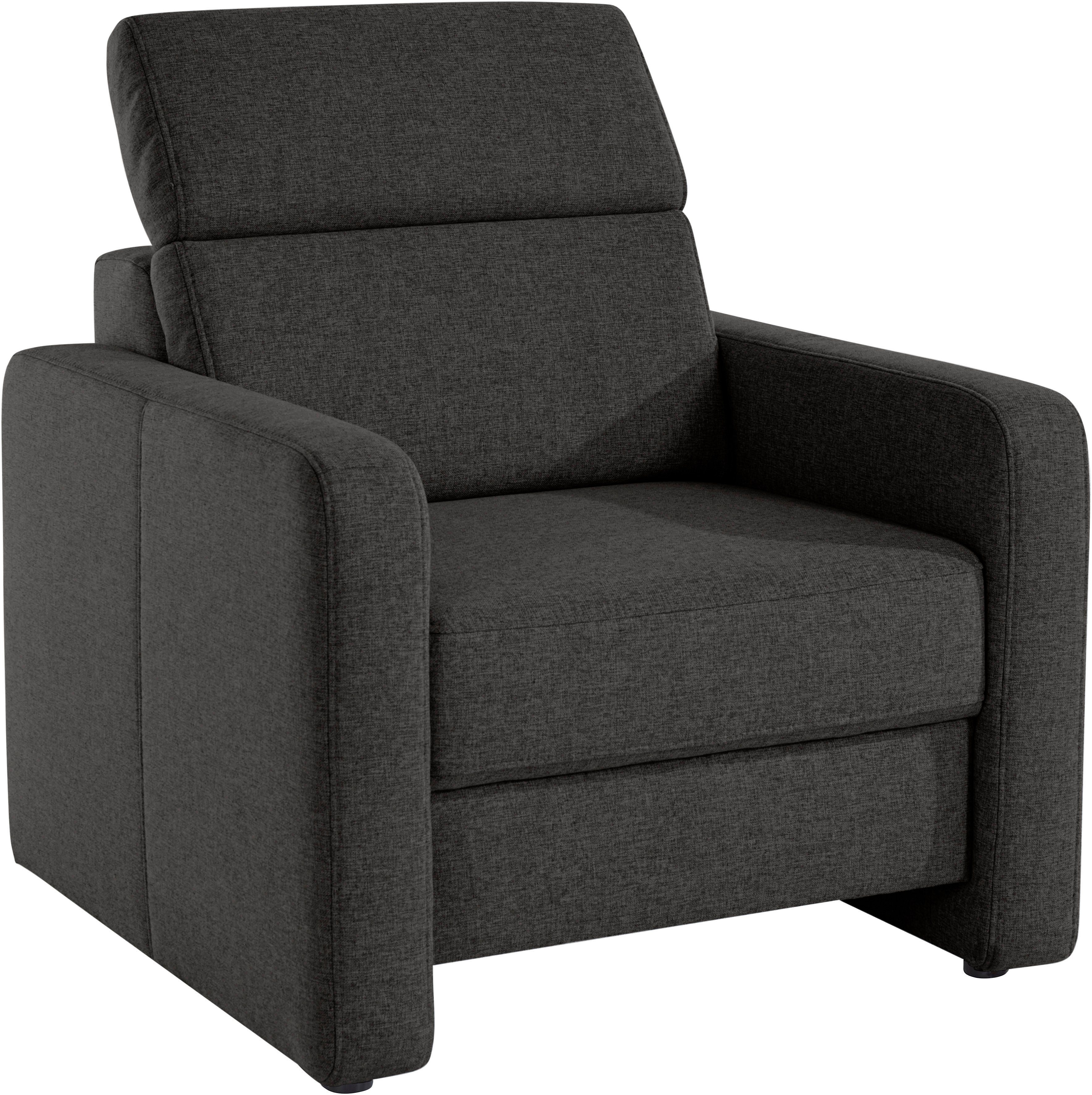 sit&more Fauteuil Bologna met binnenvering, met verstelbare hoofdsteun