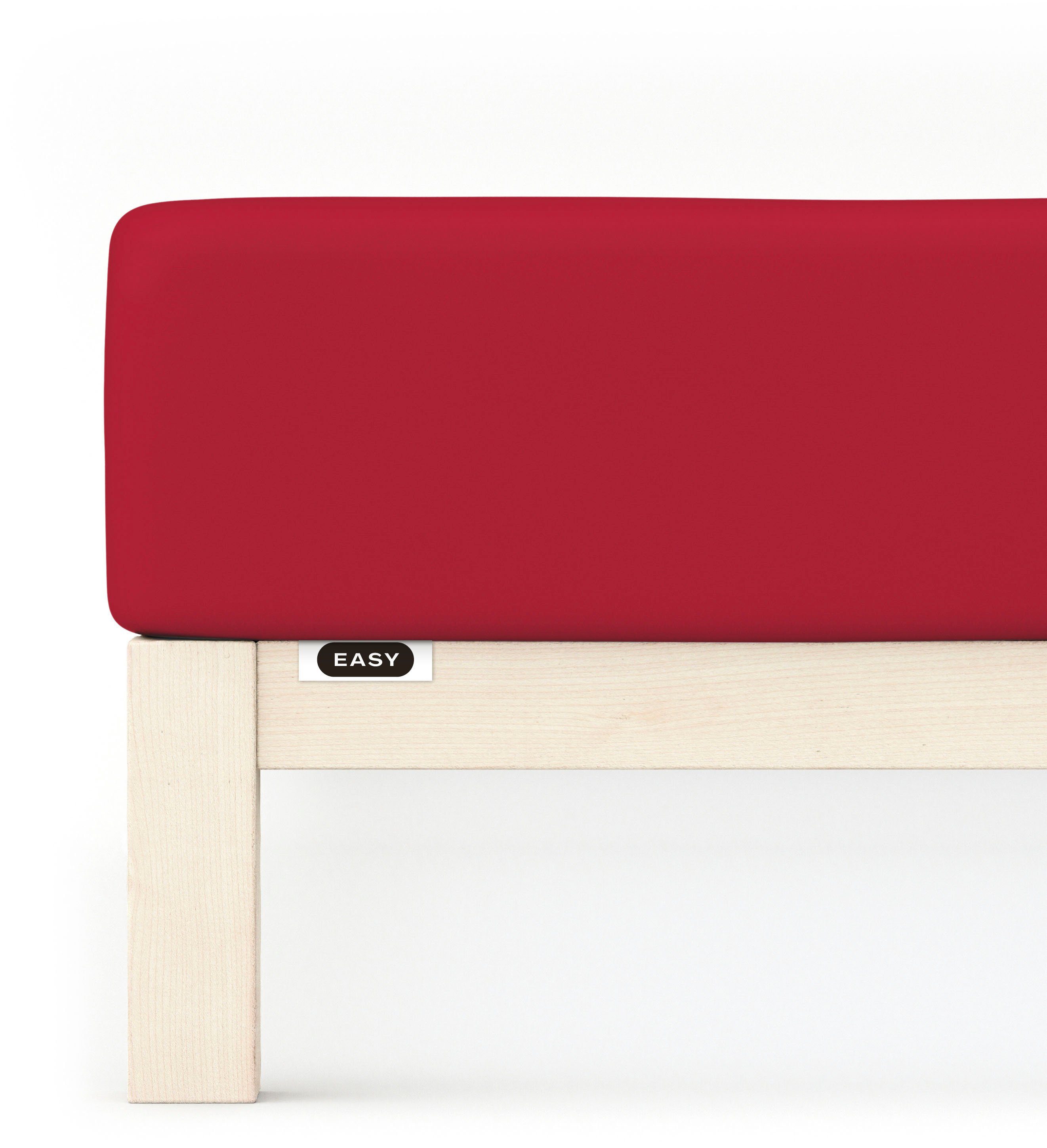 Schlafgut Hoeslaken EASY jersey elastaan MADE IN GREEN by OEKO-TEX (1 stuk) hoeslakens rood