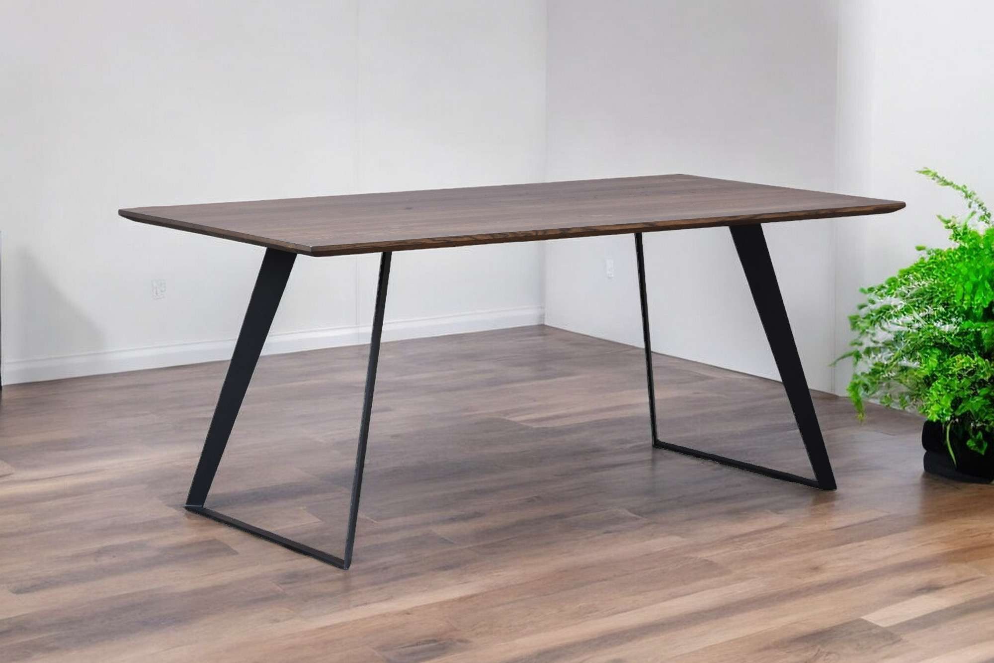 Home affaire Eettafel Talwiese keukentafel, U-vorm metalen frame, massief gewild eikenhout, geolied