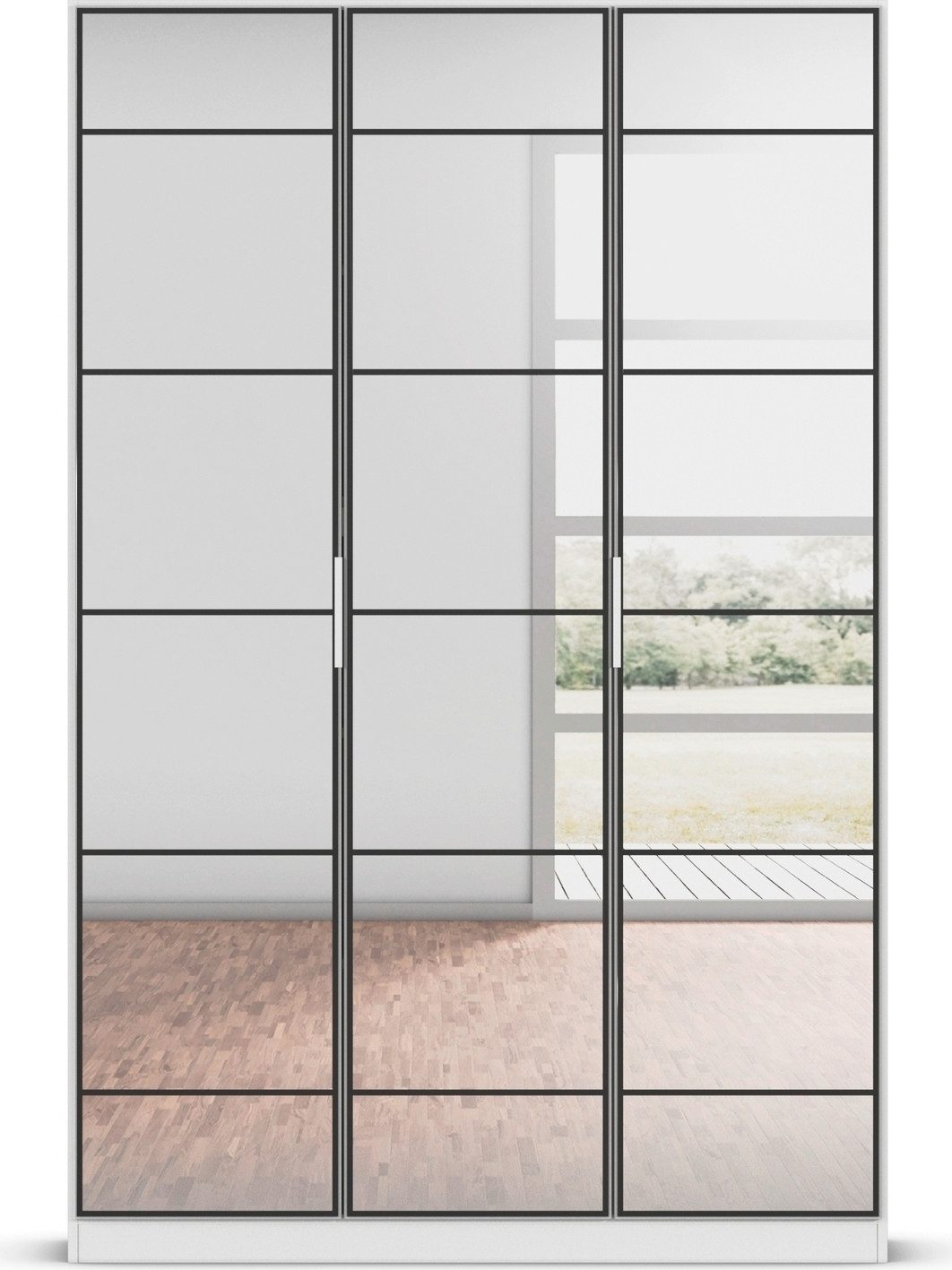 rauch Draaideurkast Kledingkast Kast Garderobe Slaapkamerkast ACERO Spiegelfront in moderne loft-look MADE IN GERMANY