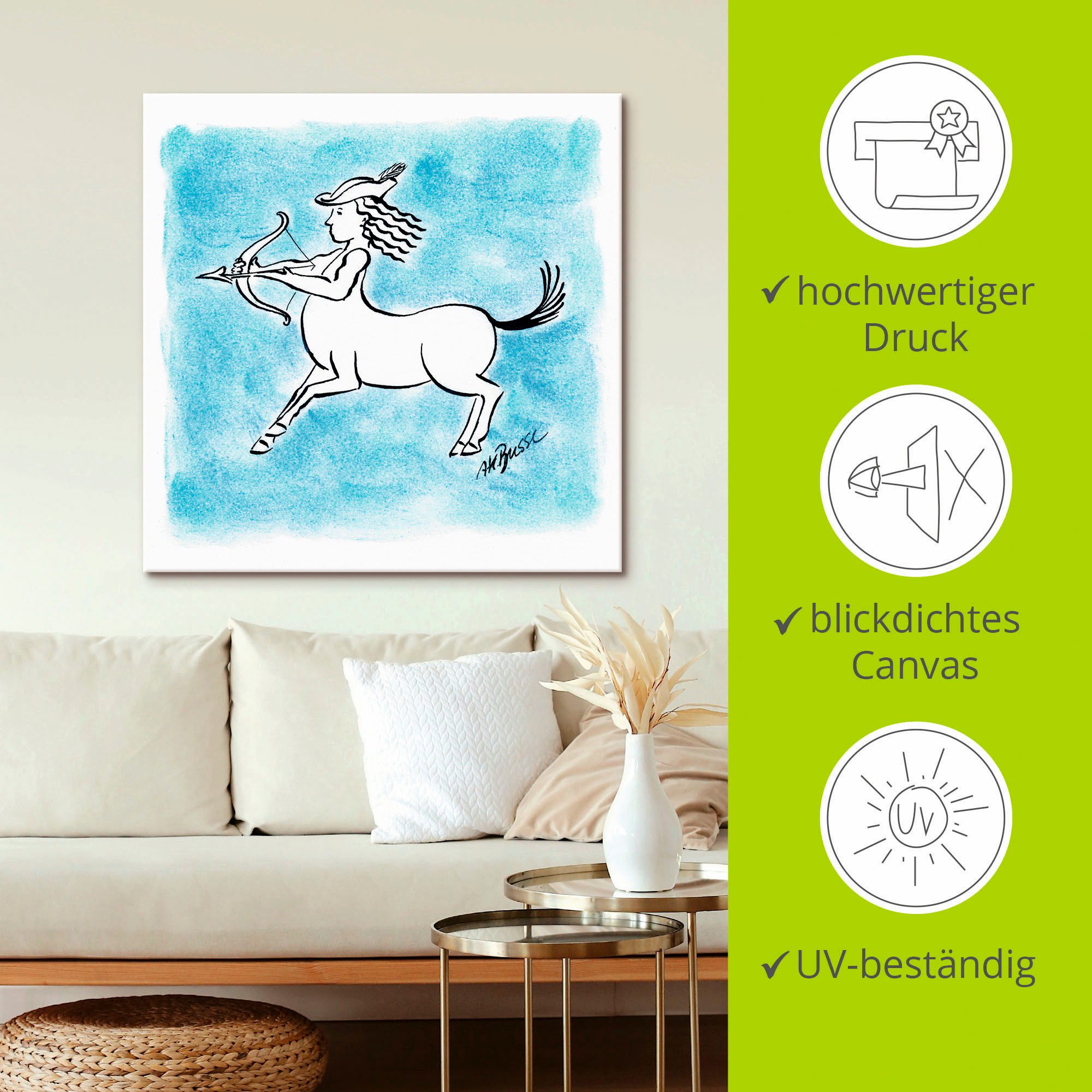 Artland Artprint op linnen Serie sterrenbeeld boogschutter