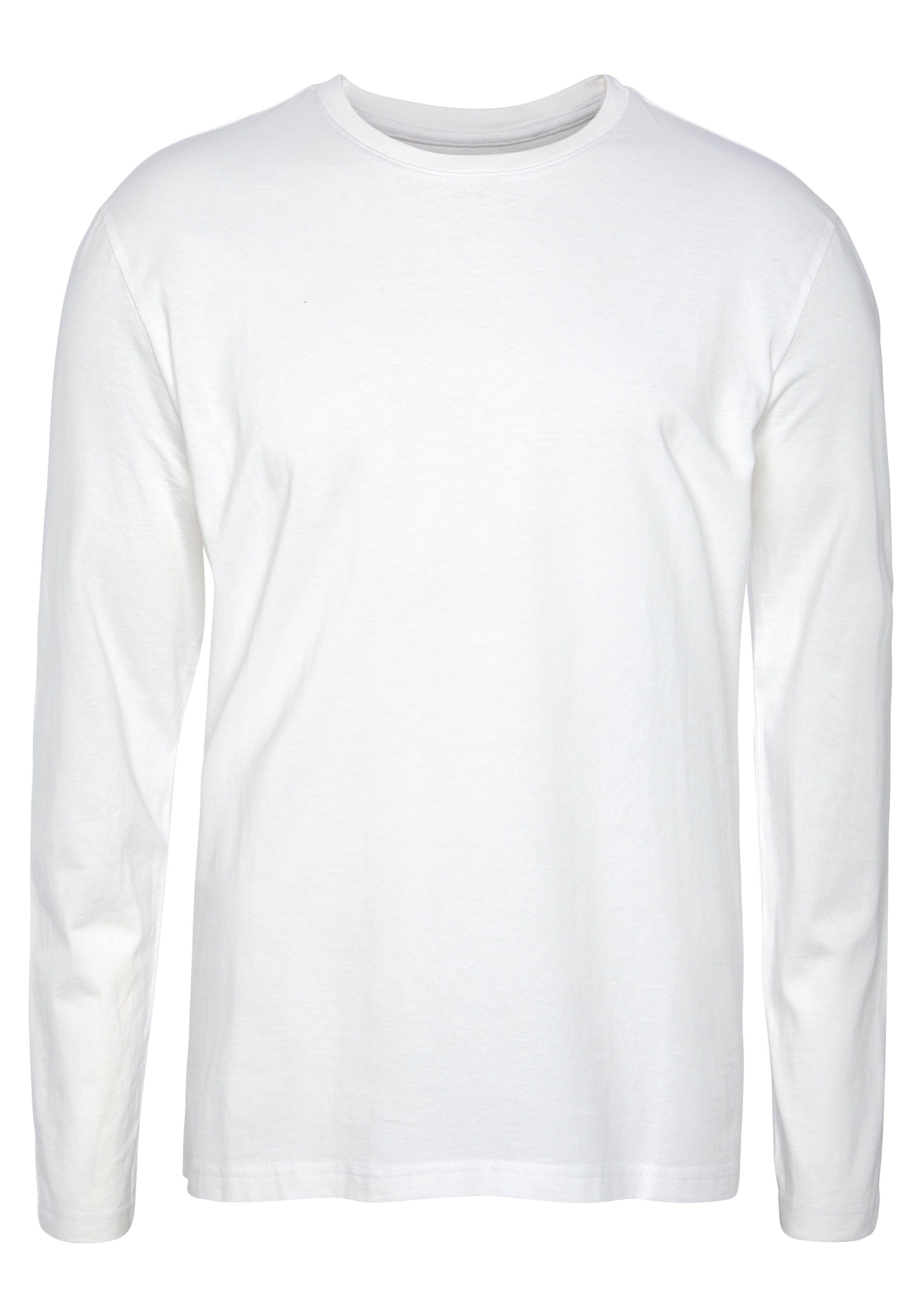 Man's World Shirt met lange mouwen Nieuwe kleur ! Lange mouwen effen van katoen in 3-pack (3-delig Set van 3)