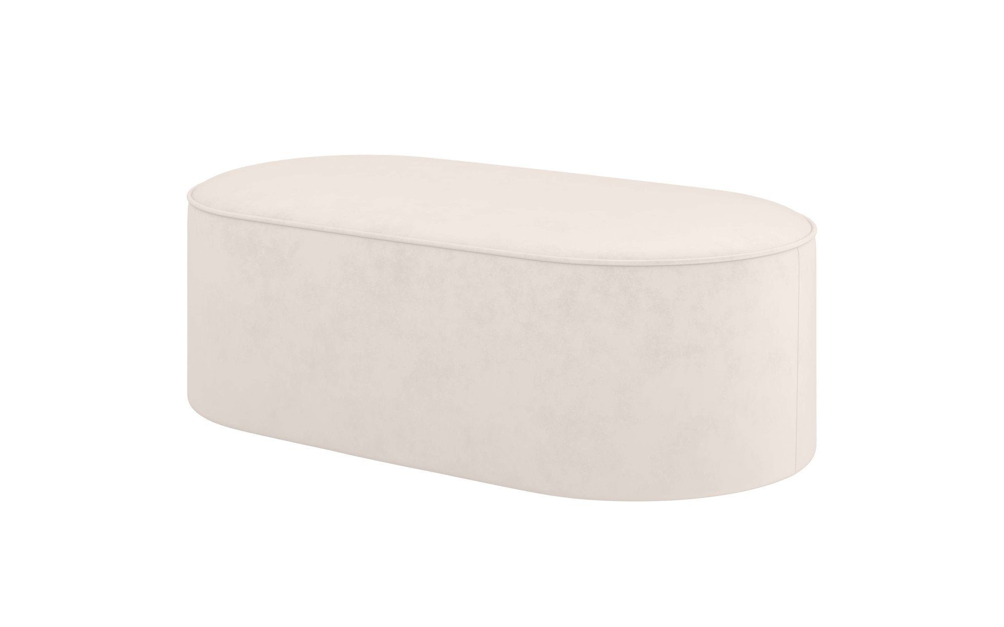andas Hocker EIVIND zitpoef, afmetingen: B/D/H: 142/70/48 cm ook in bouclé en fijncord, met golfondersteuning