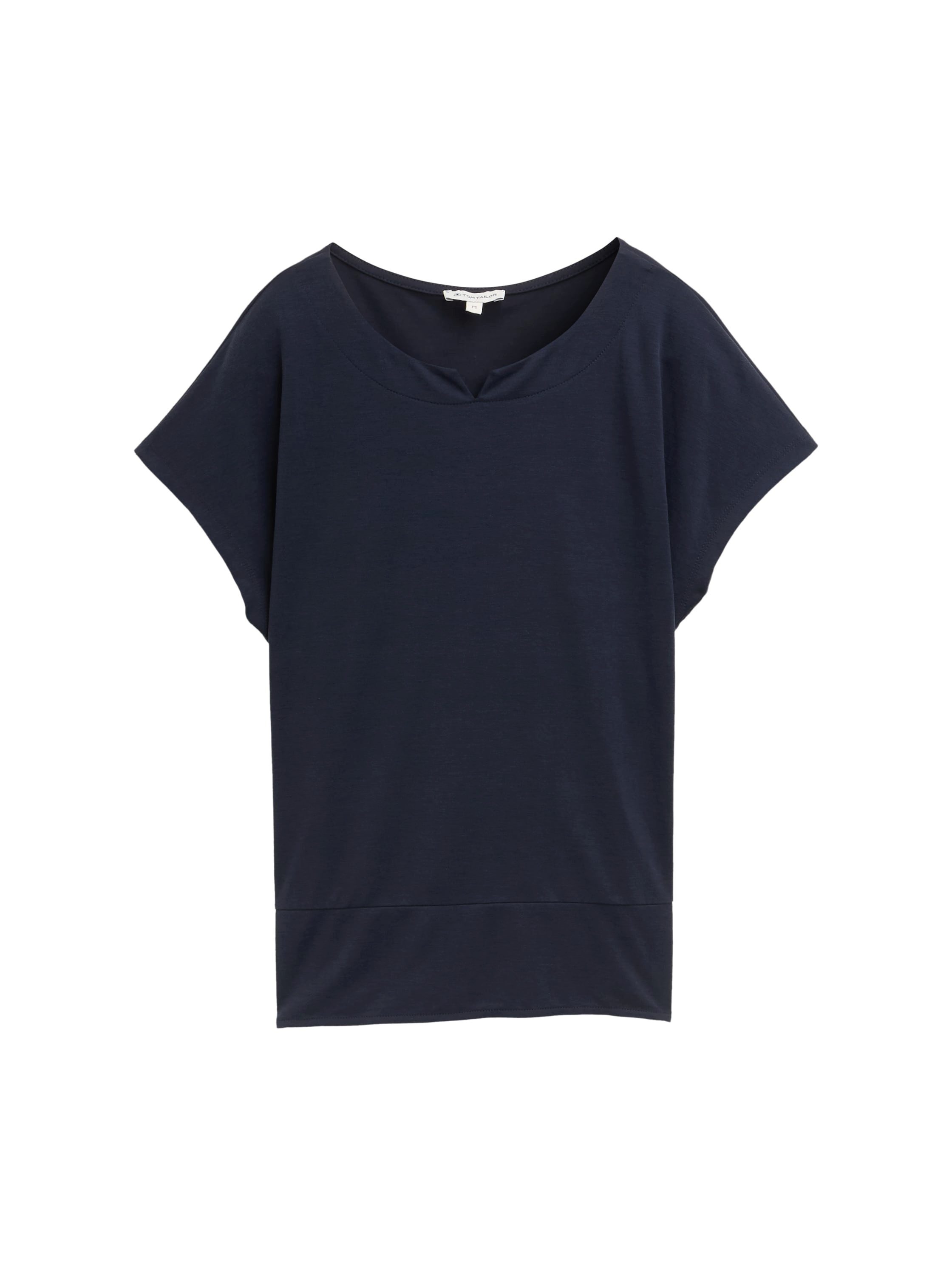 Tom Tailor T-shirt met gesplitste ronde halslijn