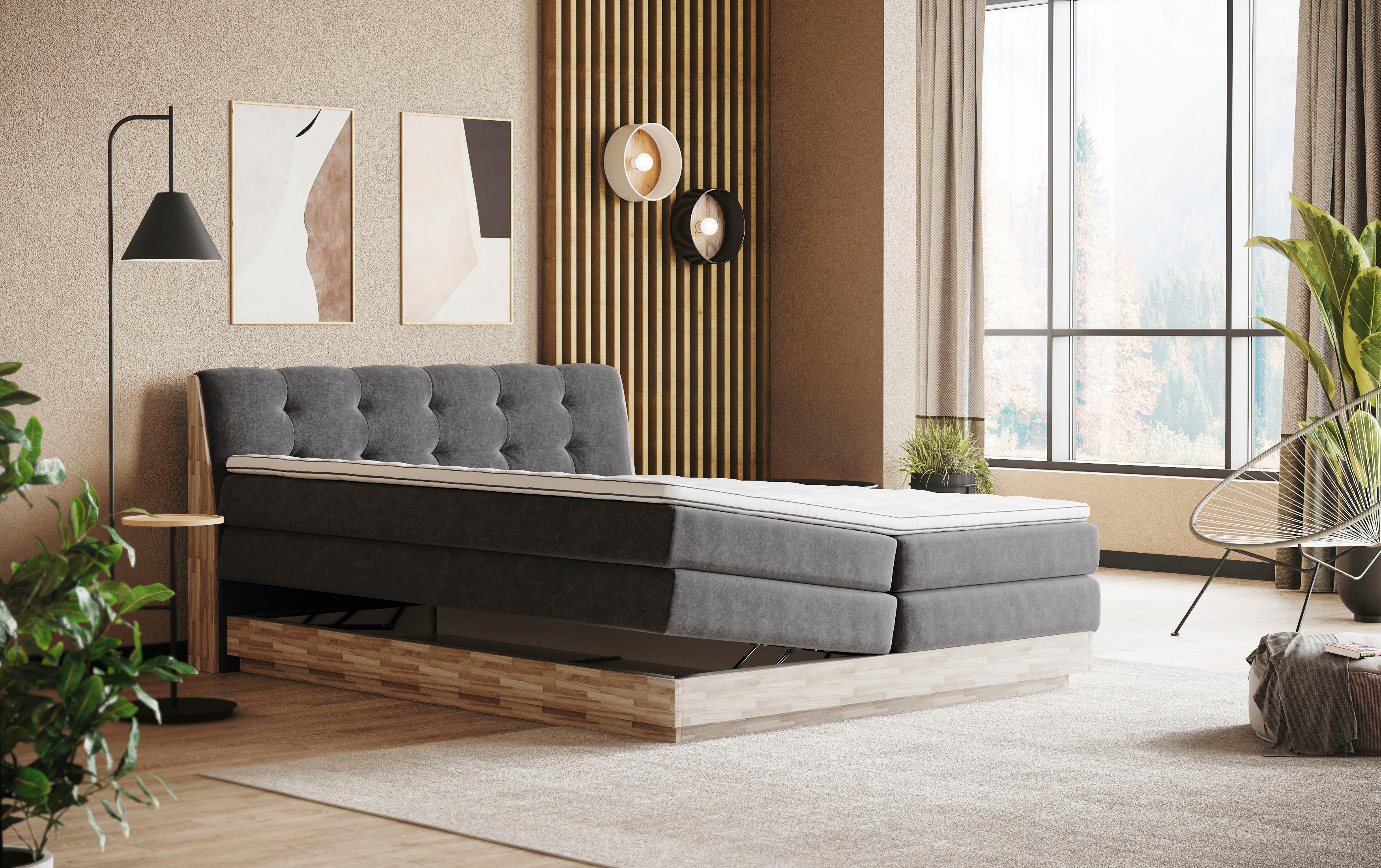 Home affaire Boxspring Naome Boxspring bed, inclusief matrastopper