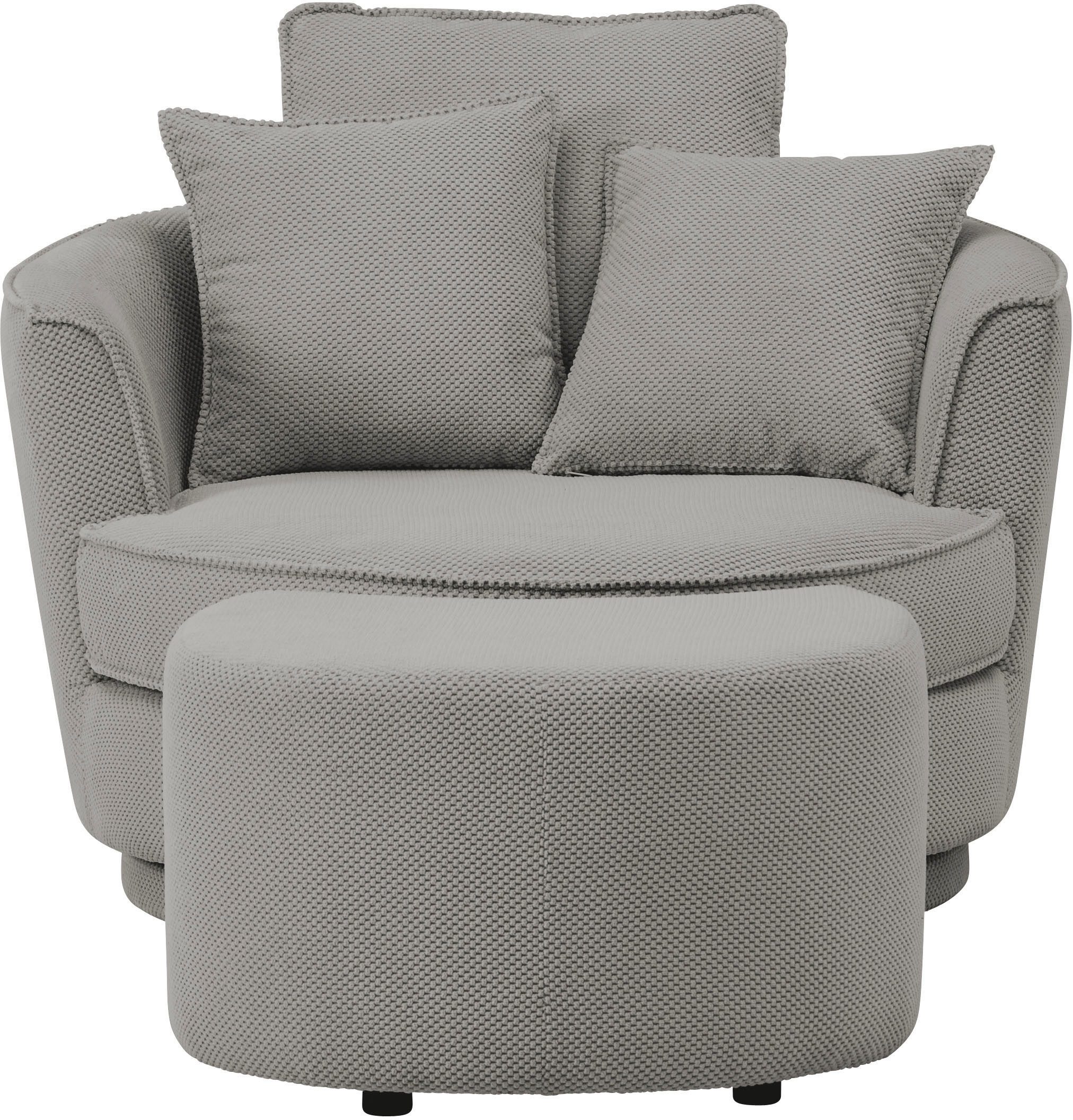 Leonique Draaibare fauteuil MAISIE, Love Seat XXL leesfauteuil, grote fauteuil met poef(2 stuks)