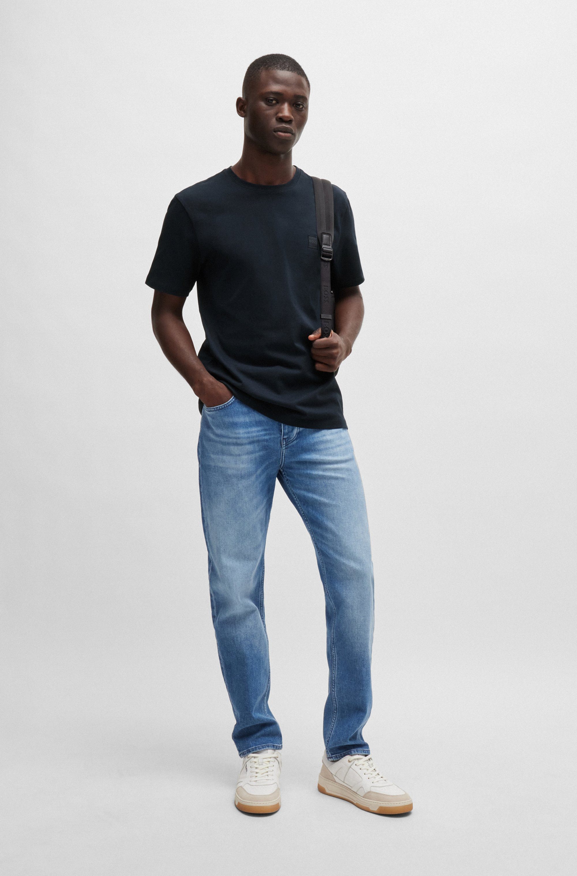 Boss Orange T-shirt Tales met boss-borduursel op de borst