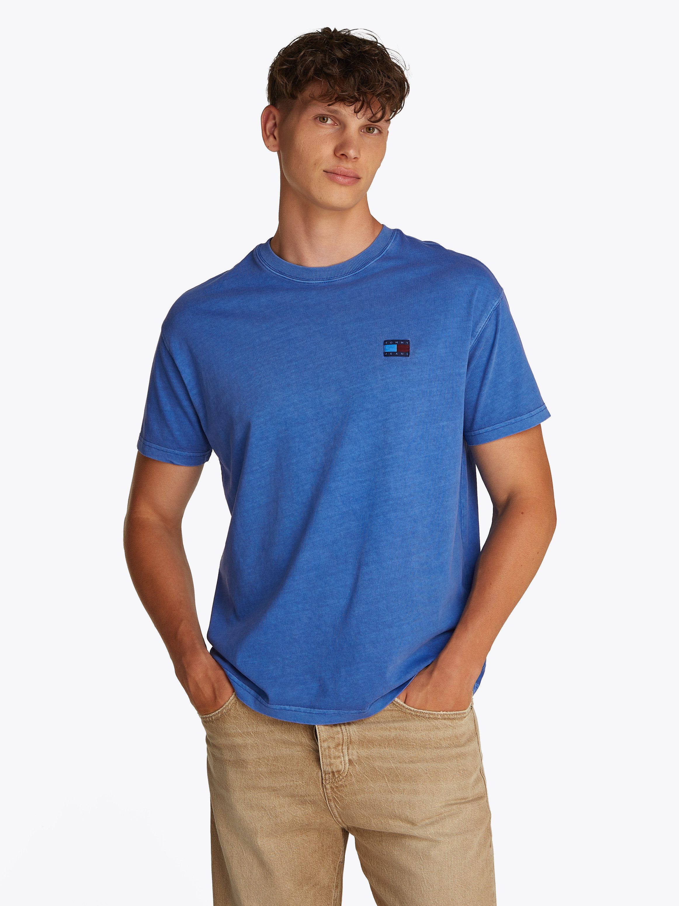 TOMMY JEANS T-shirt TJM RLX TJ LABEL TEE heren t-shirts maat XXXL blauw