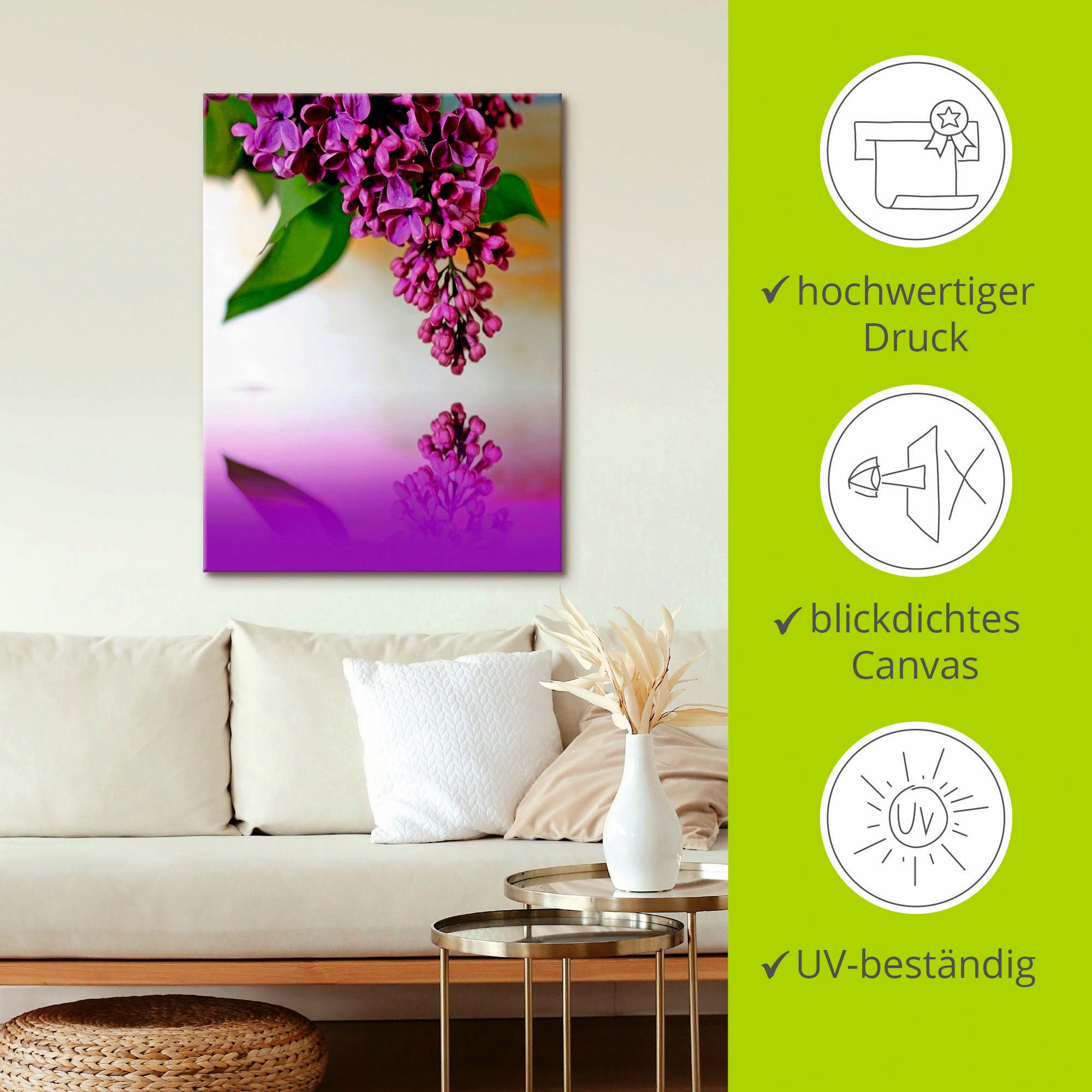 Artland Artprint op linnen Lila gespannen op een spieraam