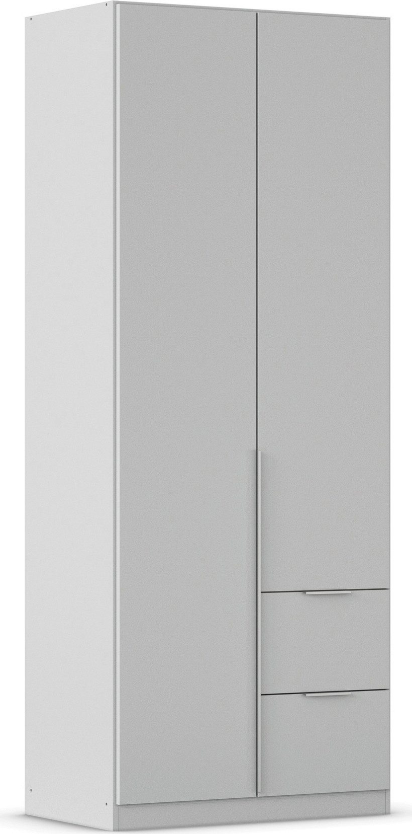 rauch Draaideurkast Kledingkast kast garderobe AGORDO met decor- of hoogglansfront kledingkasten maat 91 cm x 229 cm x 54 cm grijs