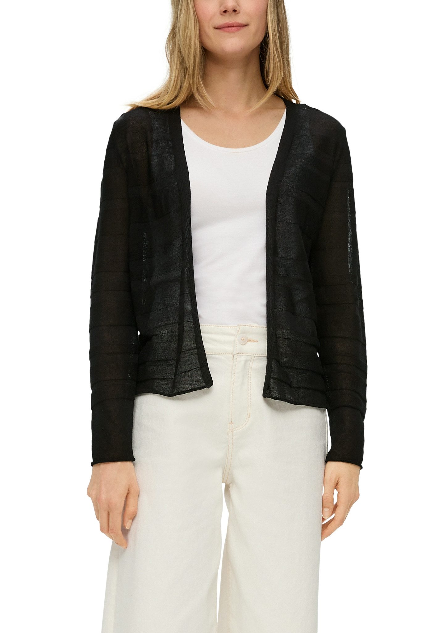 S.Oliver Cardigan met patroonstructuur en zonder sluiting