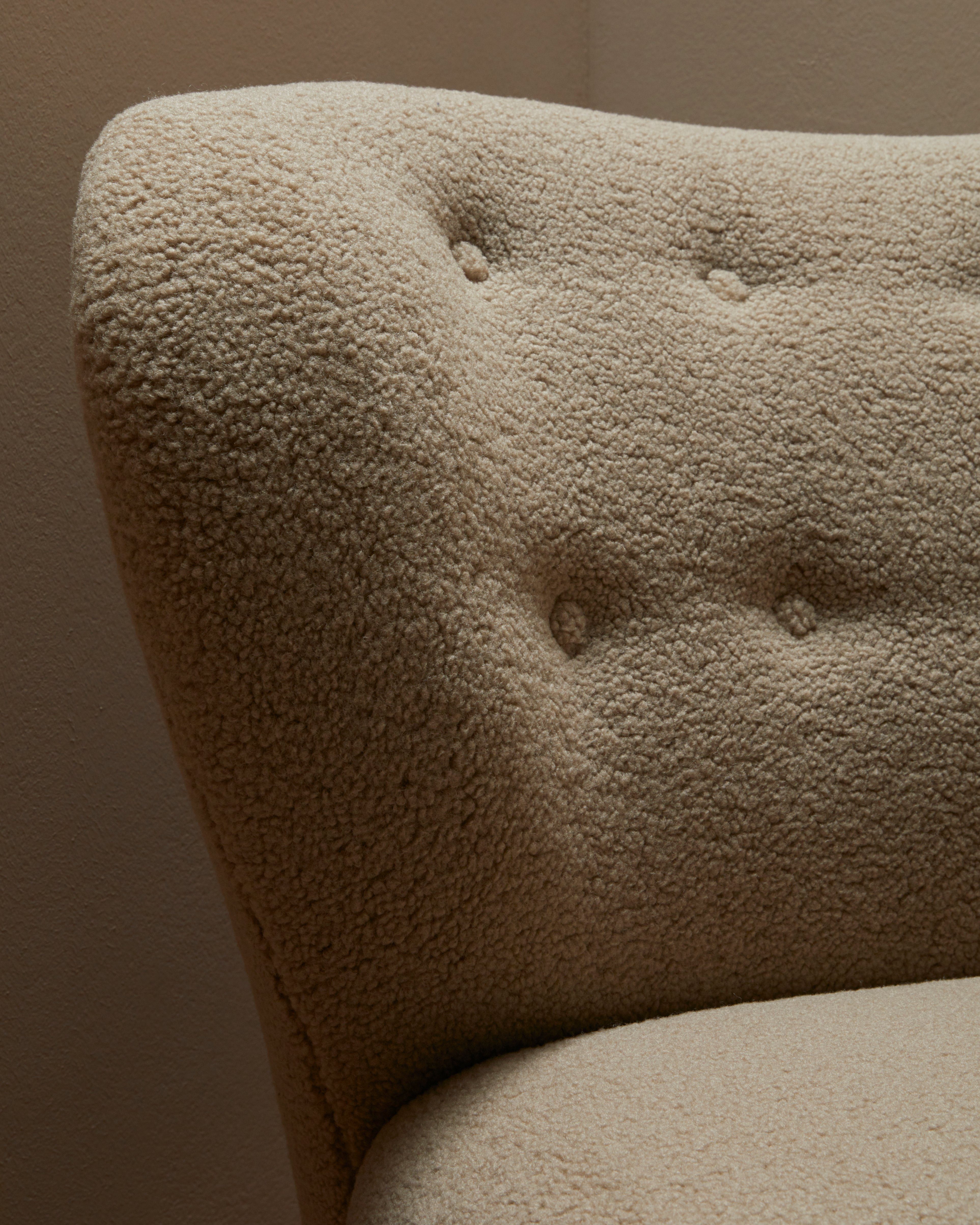 LeGer Home by Lena Gercke Fauteuil Dinah Knoopdetails op de achterkant, naar keuze met of zonder poef/voetenbank
