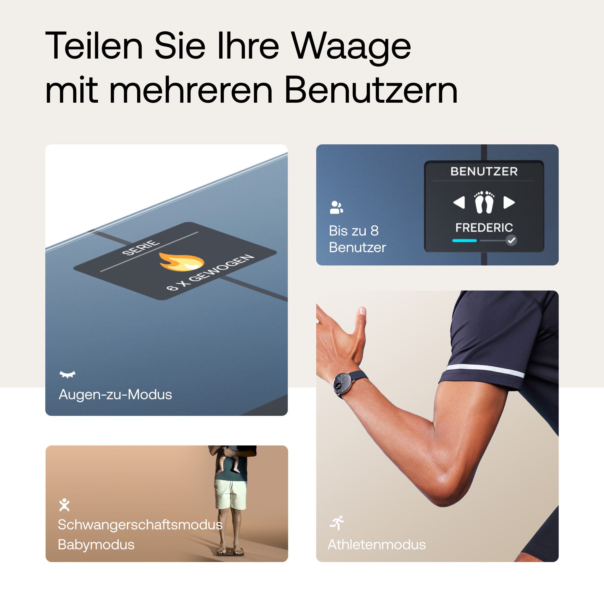 Withings Personenweegschaal Body Smart, inclusief lichaamsvet-/spiermassa automatische detectie en tracking van tot 8 gebruikers