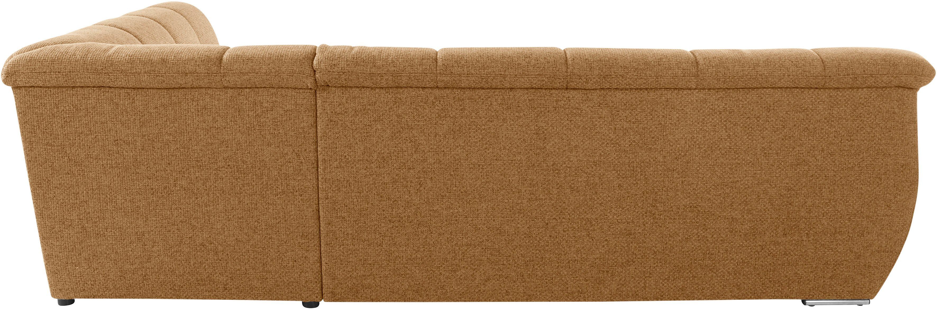 DOMO collection Hoekbank Lagoa, moderne zittingstikking, comfortabel en comfortabel, L-Vorm naar keuze met slaapfunctie, vrij plaatsbaar, grote veelvoud aan kleuren