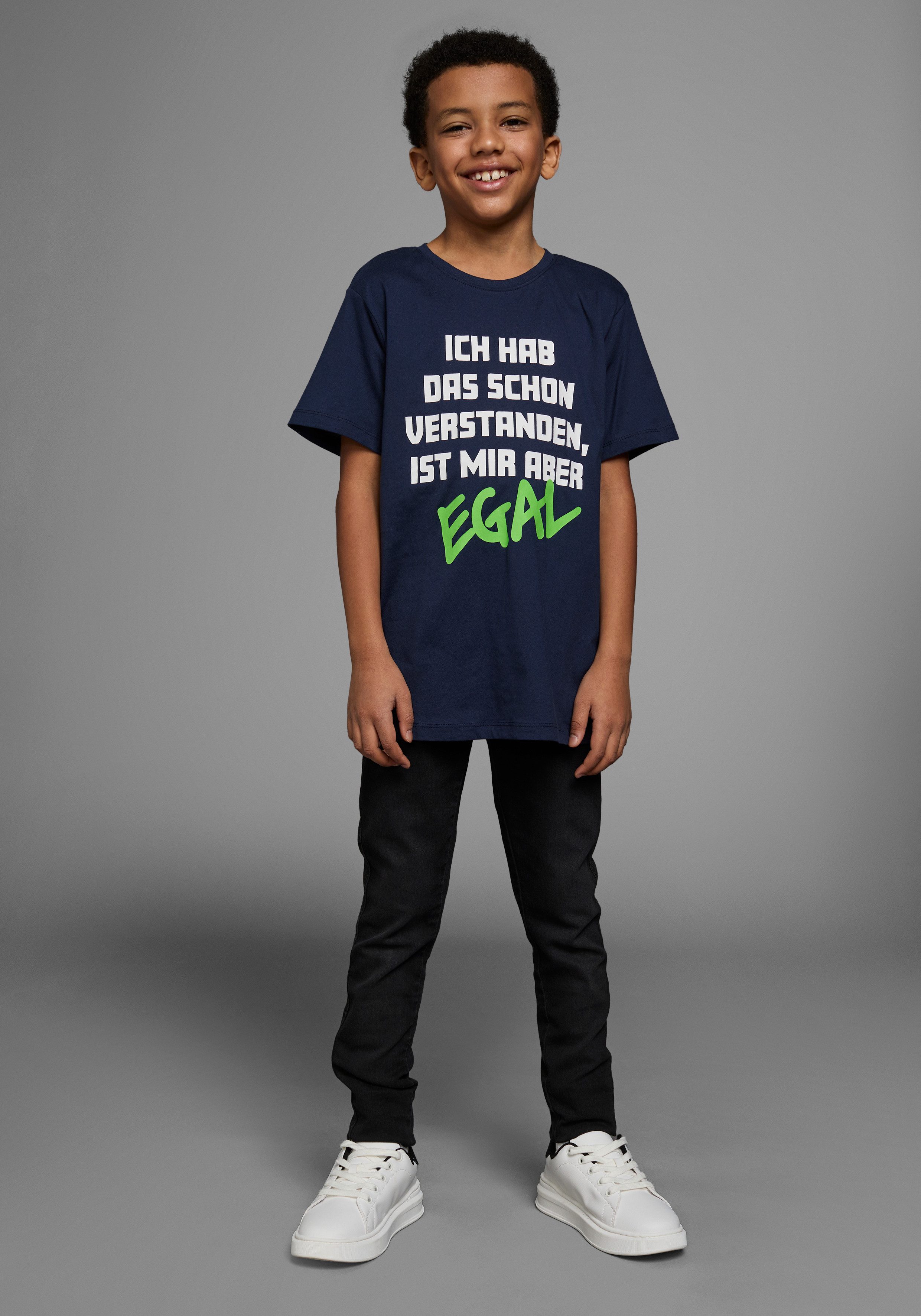 KIDSWORLD T-shirt ICH HAB DAS SCHON VERSTANDEN... Korte mouwen, basic pasvorm, bedrukt, ronde hals