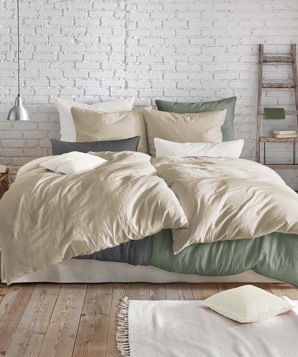 fleuresse Overtrekset Provence in mt. 135x200, 155x220 of 200x200 cm Halflinnen, 50% katoen, 50% linnen, mt. 135x200, 155x220, 200x200 cm