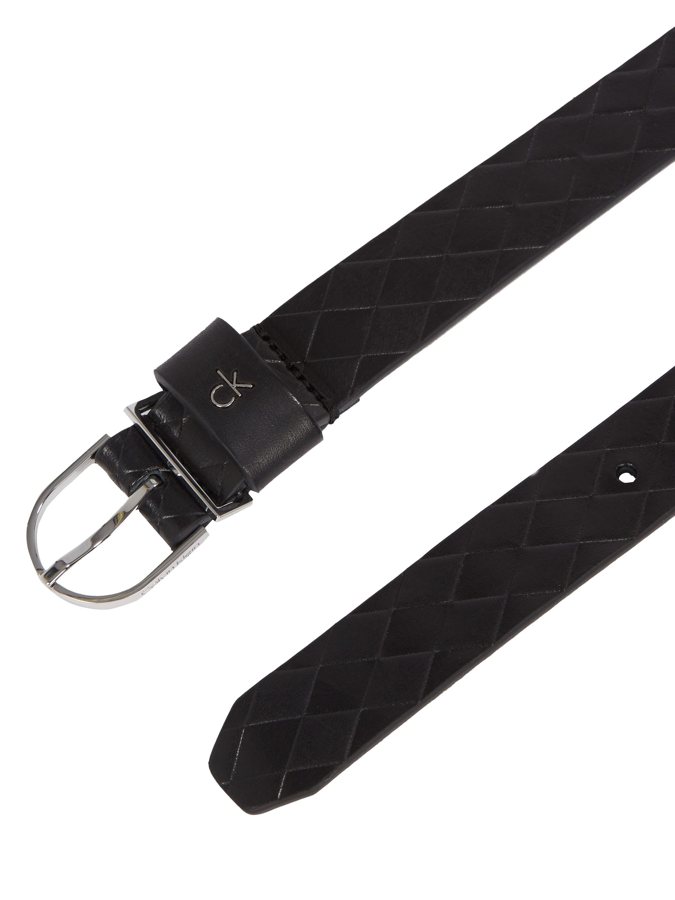 Calvin Klein Leren riem CK METAL ROUND BUCKLE 2.5_BRAID