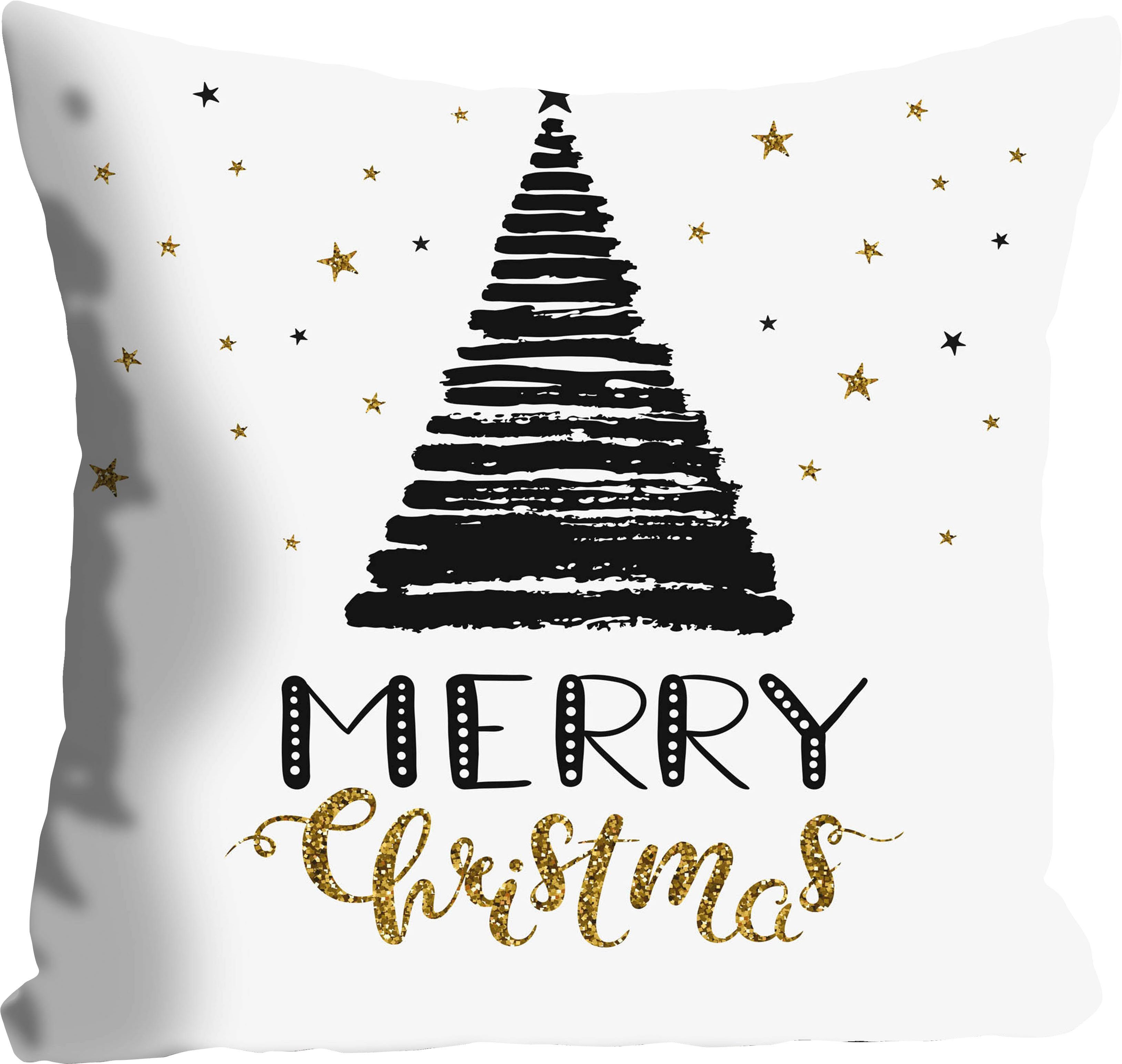 queence Sierkussen Levi Kussenhoes, Vrolijk Kerstfeest, kerstboom, kerstmotief, feestelijk (1 stuk)