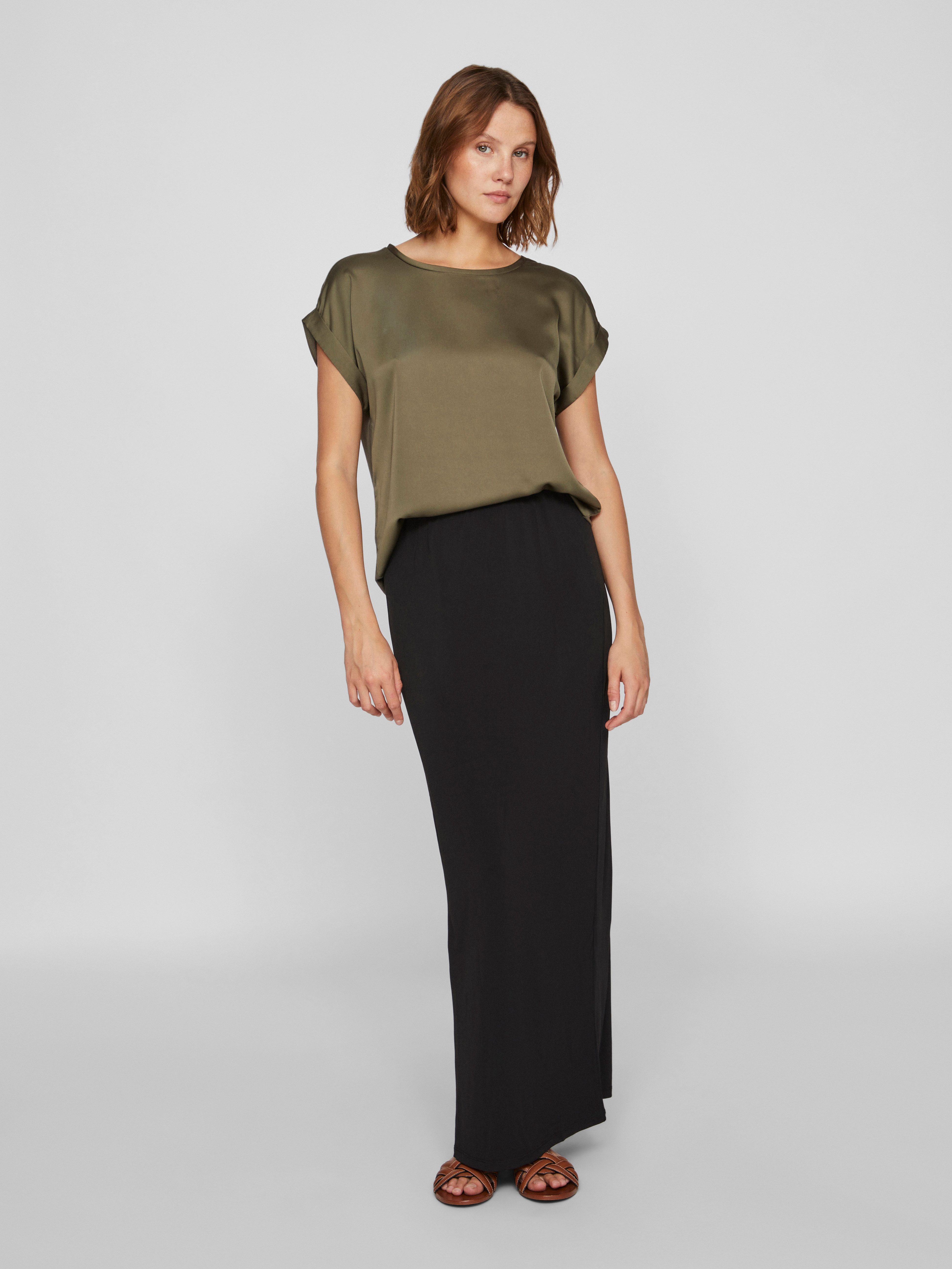 Vila Shirt met korte mouwen VIELLETTE S/S SATIN TOP - NOOS