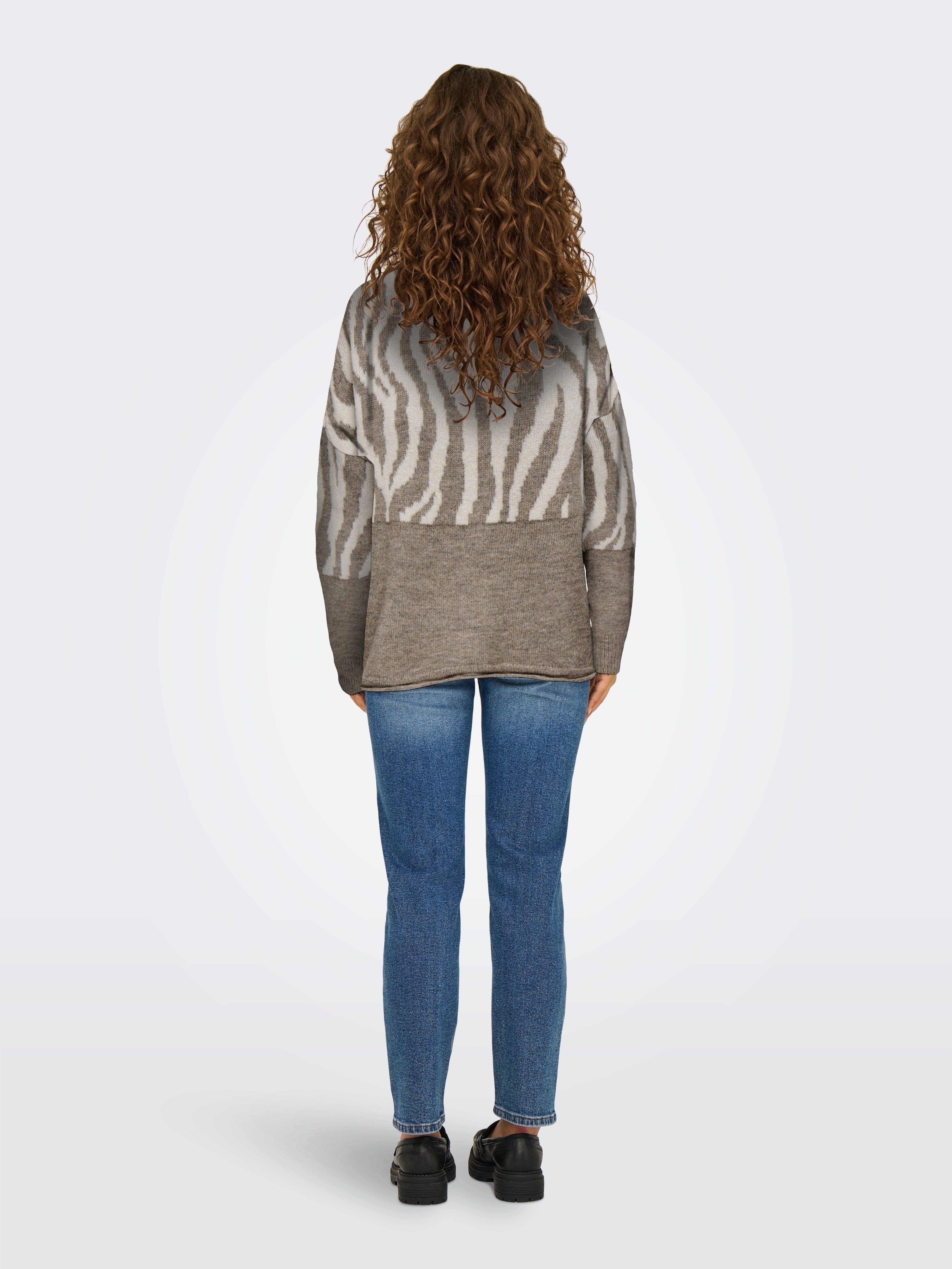 Only Trui met ronde hals ONLJADE ANIMAL LS O-NECK NOOS KNT
