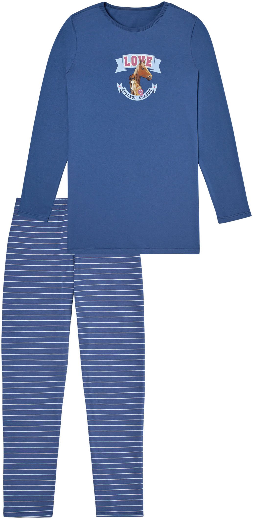 Schiesser Pyjama met motief op de borst (2-delig)