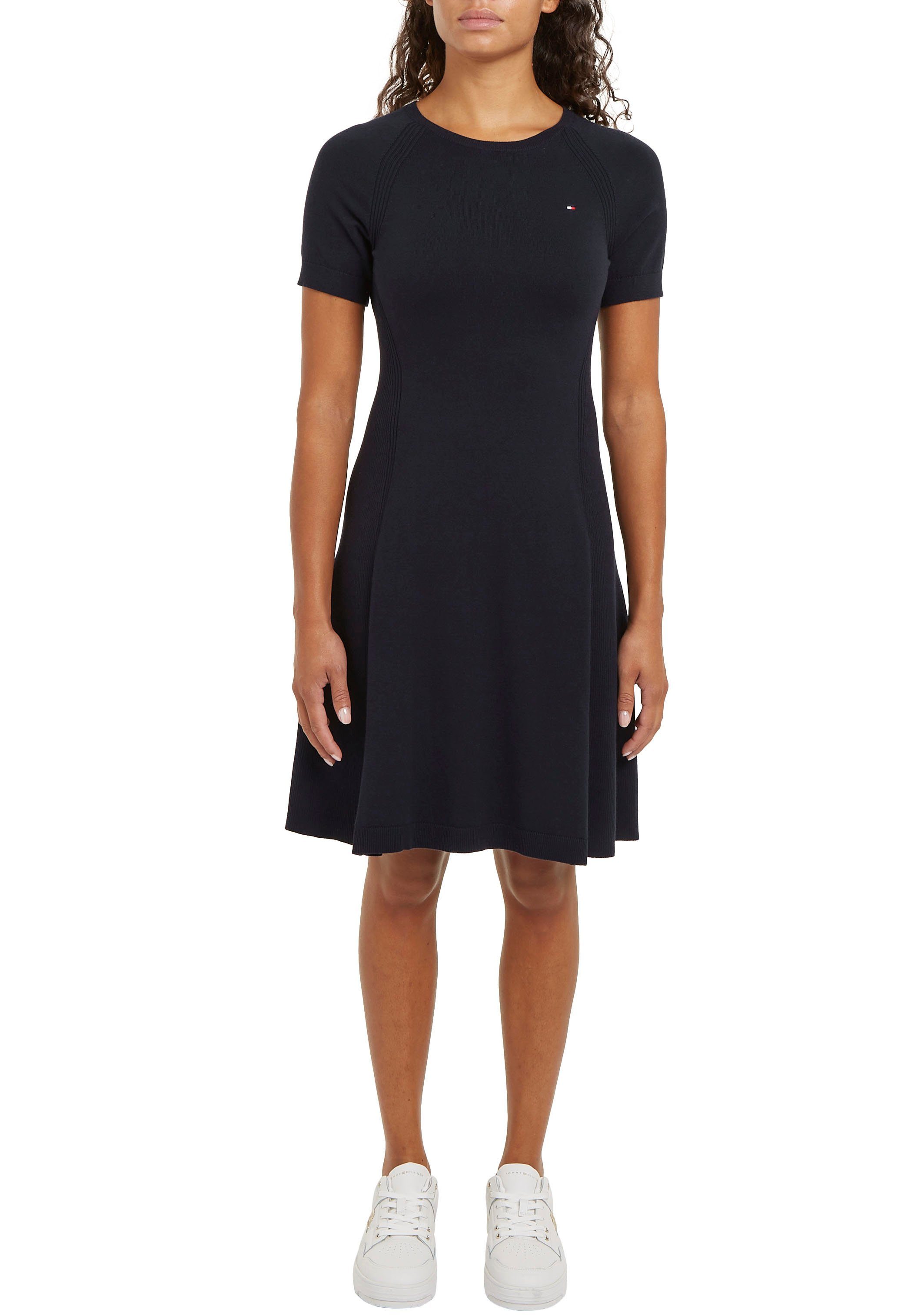 Tommy Hilfiger Jerseyjurk CO JERSEY STITCH F&F DRESS met logoborduursel op borsthoogte