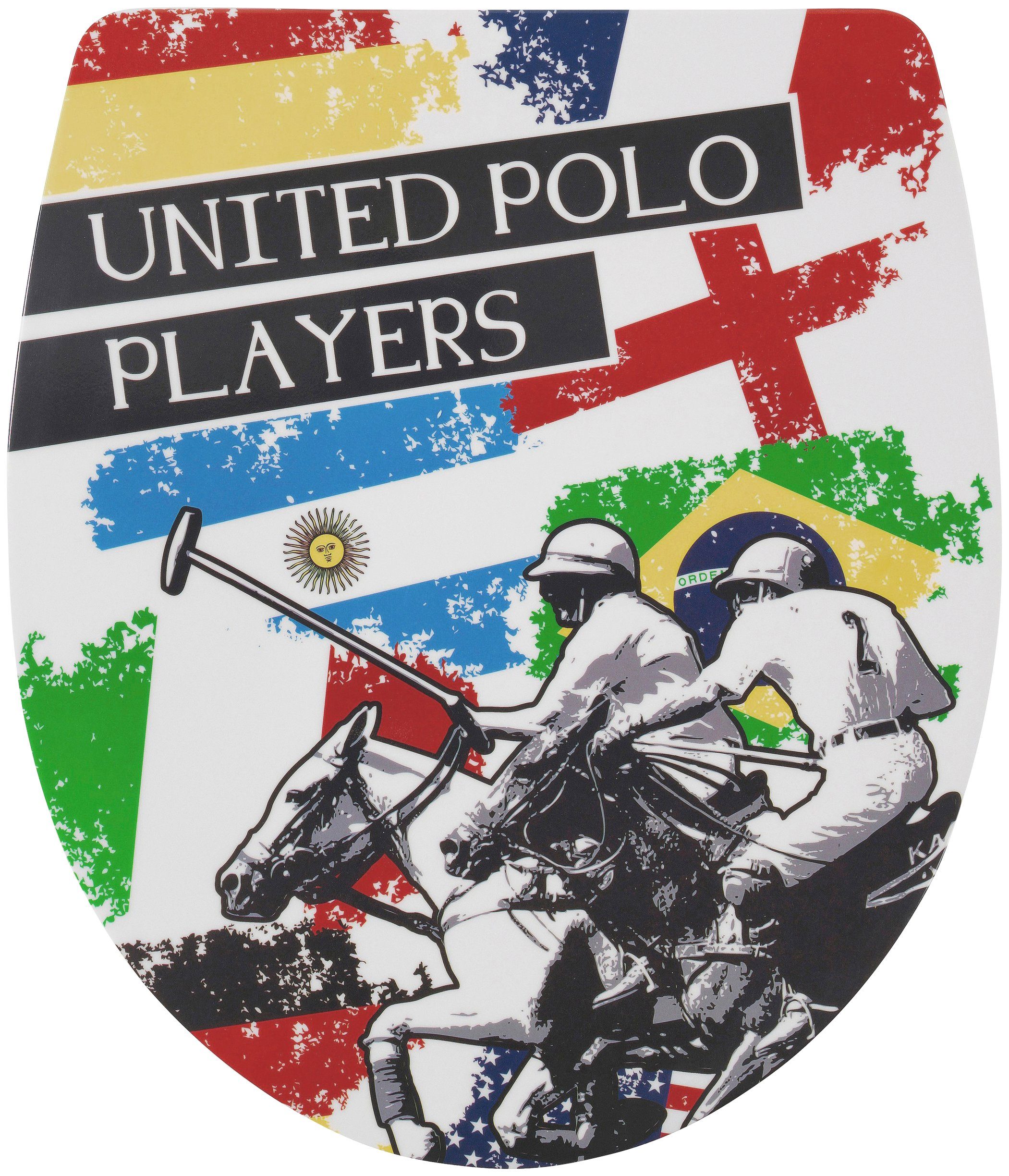 ADOB Toiletzitting United Polo Soft-closemechanisme, voor het schoonmaken met één druk op de knop afneembaar wc-brillen multicolor