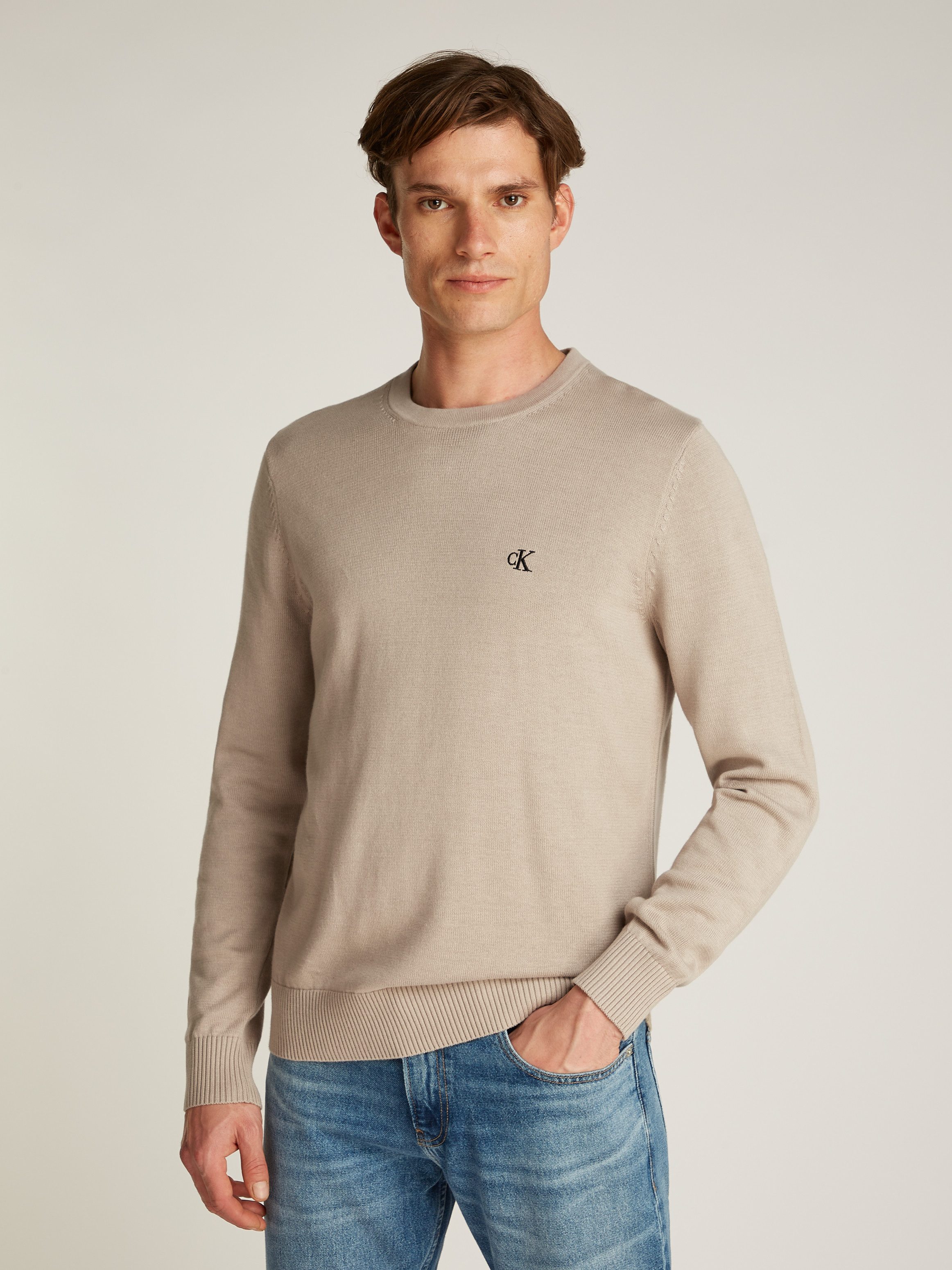 Calvin Klein Trui met ronde hals MODERN CREW NECK SWEATER