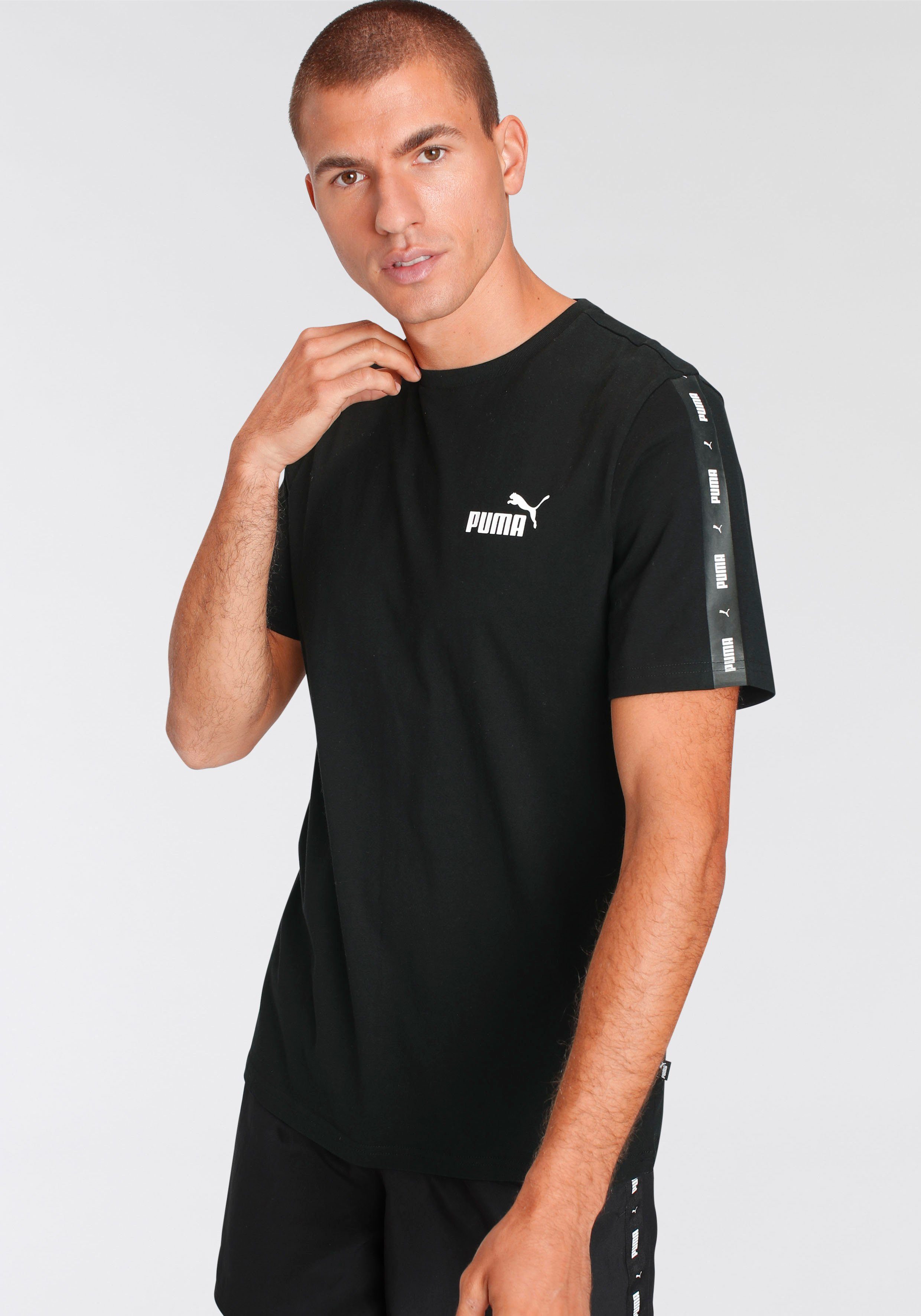 Puma Puma essentials+ tape shirt zwart heren heren