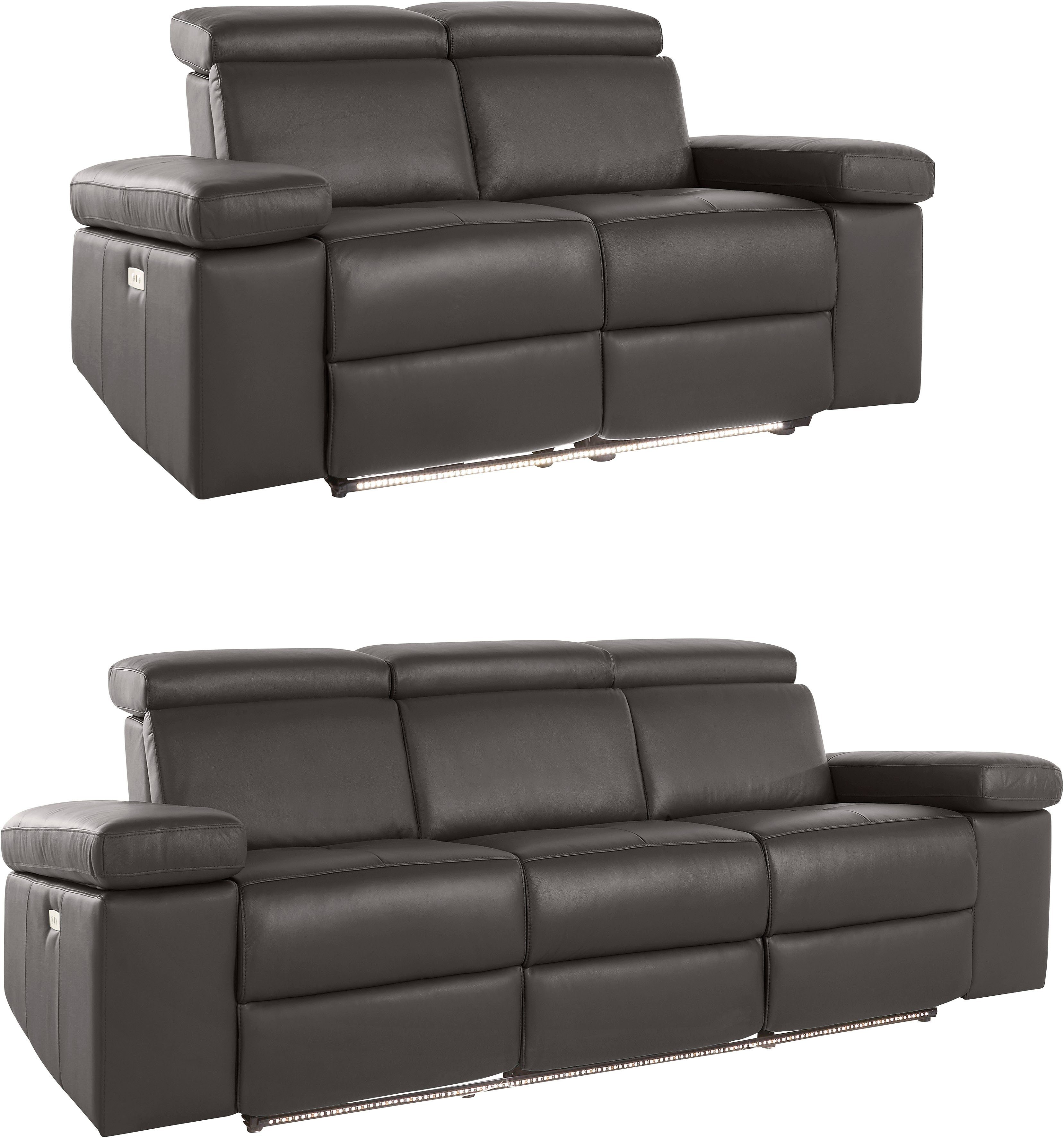 Places of Style Zithoek Kilado met relaxfunctie, verstelbare armleuning, verstelbare hoofdsteun bruin, zithoeken, Elektrische relaxfunctie