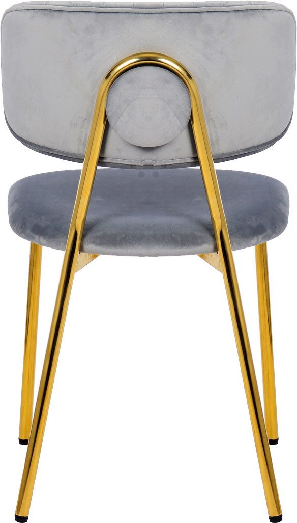 Kayoom Stoel Giselle 125 2-delige set, onderhoudsvriendelijke fluwelen bekleding met armleuningen, goudkleurige frame van roestvrij staal, fluwelen bekleding, decoratieve stiksels (set, 2 stuks)