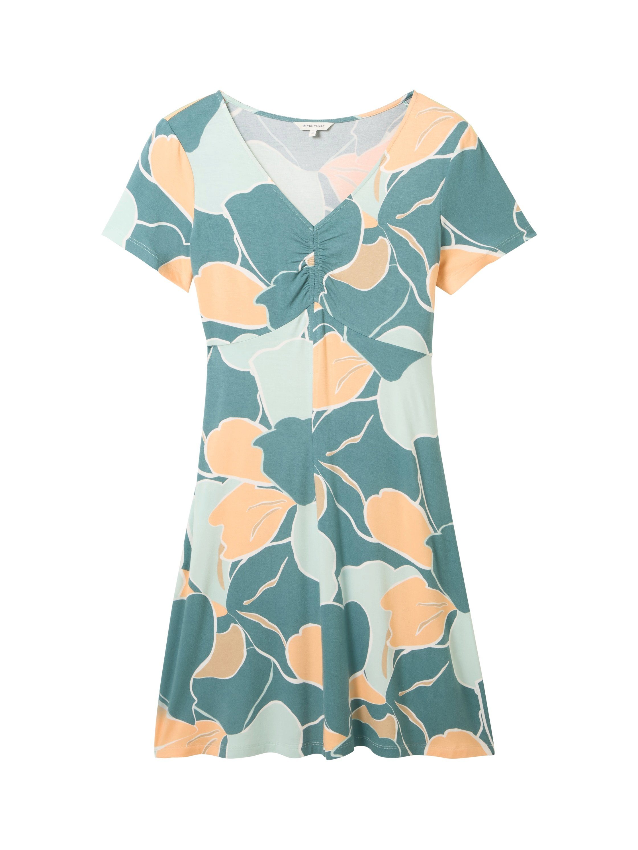 Tom Tailor Mini-jurk met allover-print en v-hals