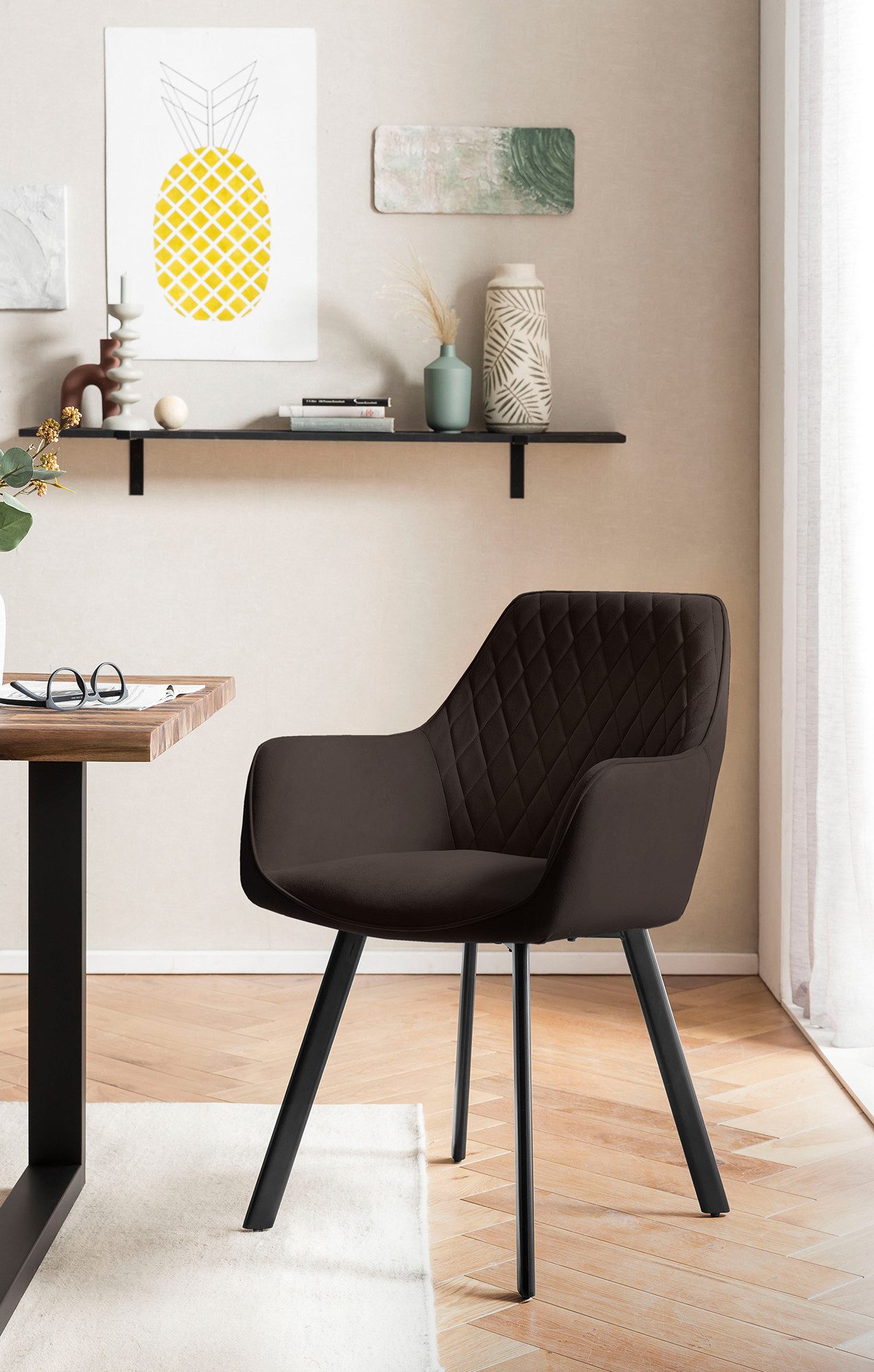 SalesFever Eethoek Tafelblad behandeld met OSMO hardwasolie in zijdeglans afwerking (set, 5-delig)