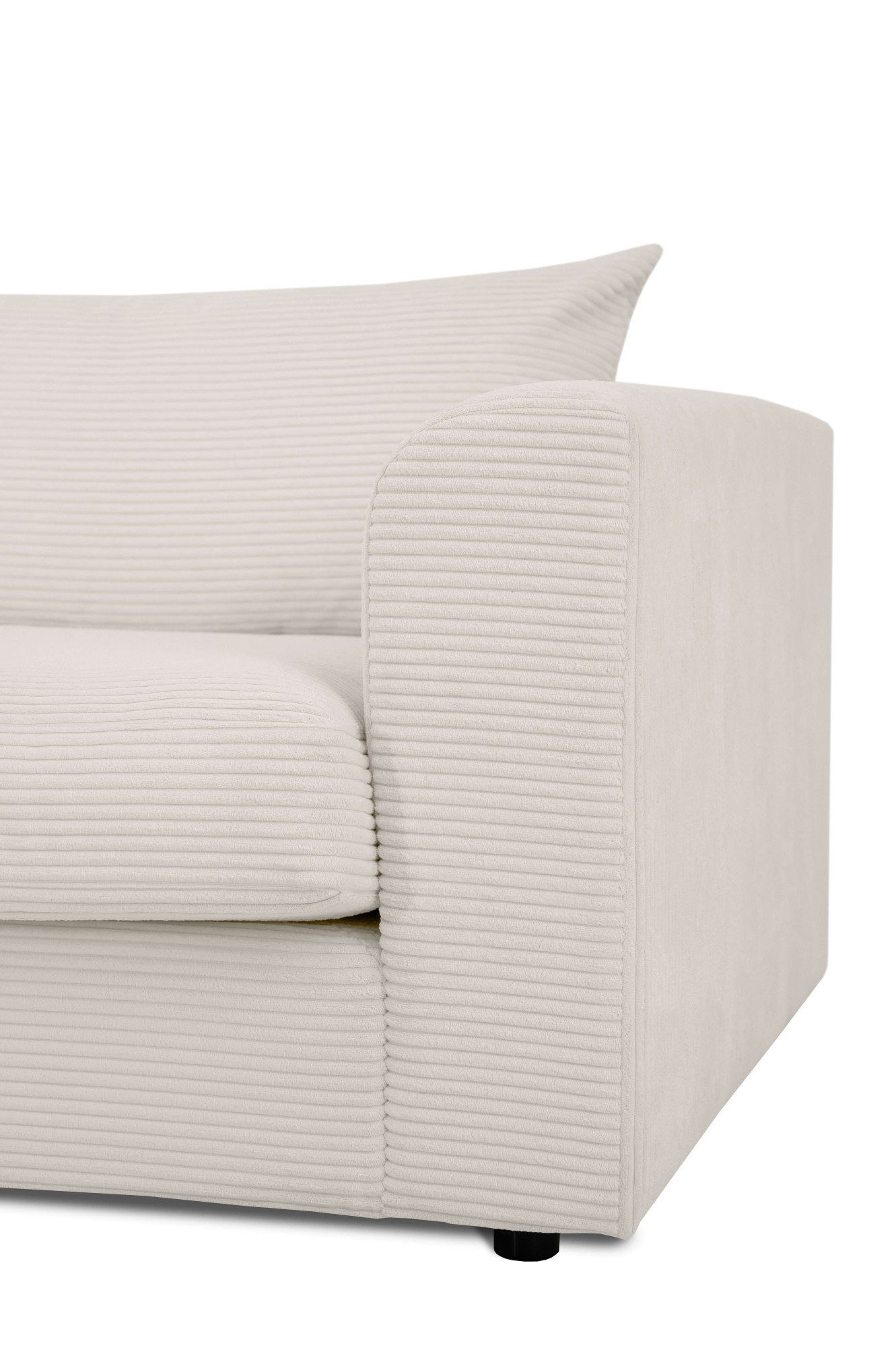 LeGer Home by Lena Gercke Hoekbank Avelina Breedte 297 cm, in cord- en chenille-stof, rugkussen met veren (2-delig)