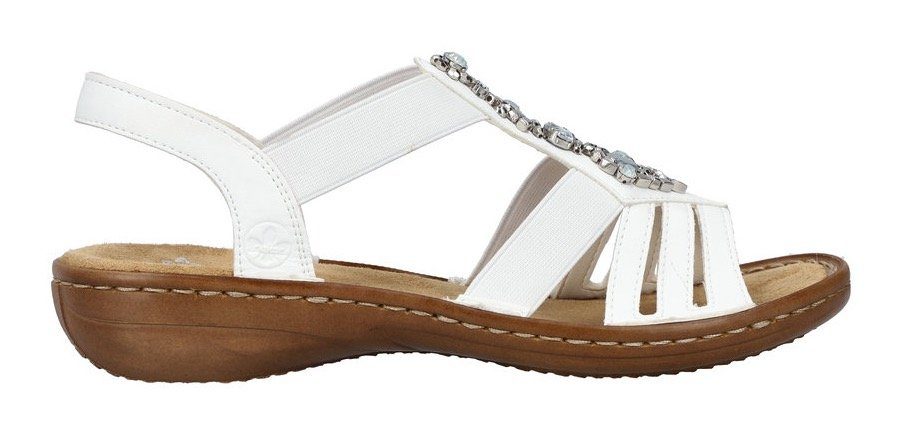 Rieker Sandalen zomerschoen, sandaal, sleehak, met decoratieve steentjes